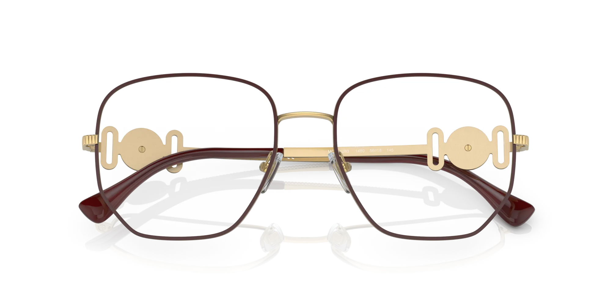 Versace VE1283 1480 Montature da vista Metallo Rosso Trasparente Geometrica Normale - immagine 2