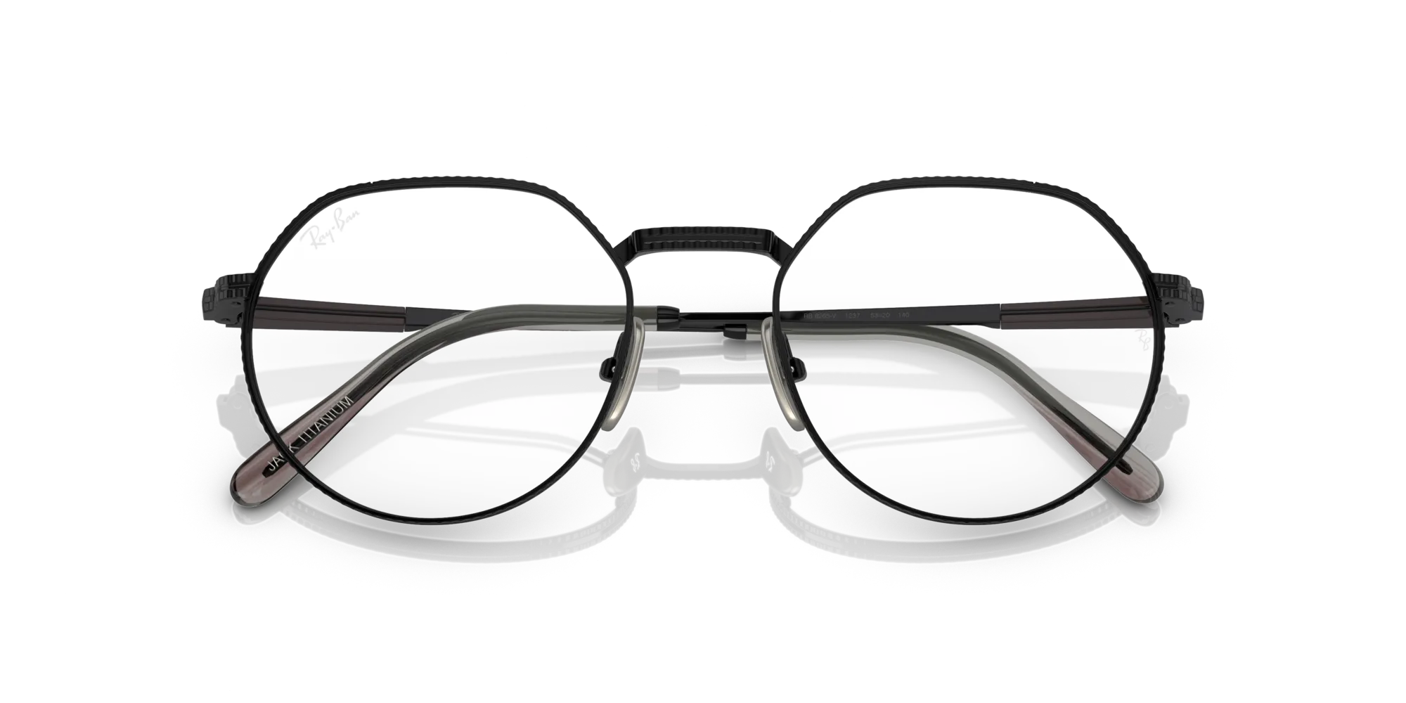 Ray - Ban RX8265V Jack titanium 1237 Montature da vista Titanio Nero Trasparente Geometrica Normale - immagine 2