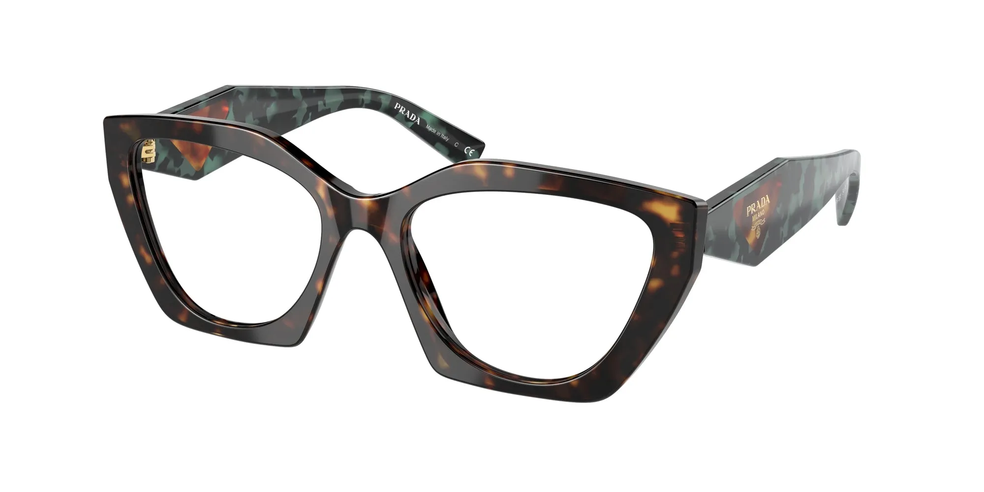 Prada PR 09YV 2AU1O1 Montature da vista Acetato Tartaruga Geometrica Normale - immagine 1