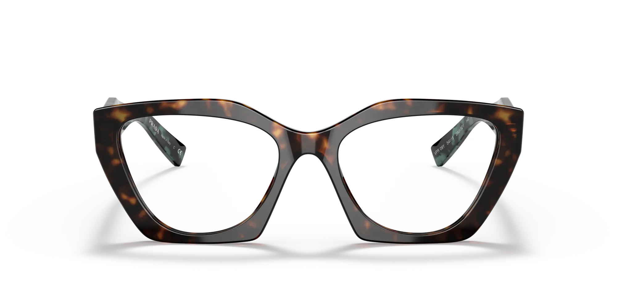 Prada PR 09YV 2AU1O1 Montature da vista Acetato Tartaruga Geometrica Normale - immagine 3