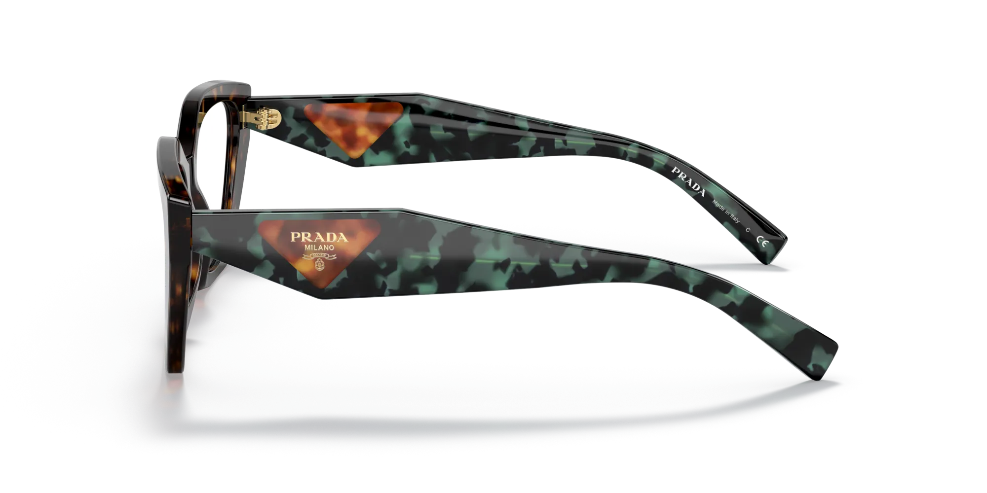 Prada PR 09YV 2AU1O1 Montature da vista Acetato Tartaruga Geometrica Normale - immagine 4