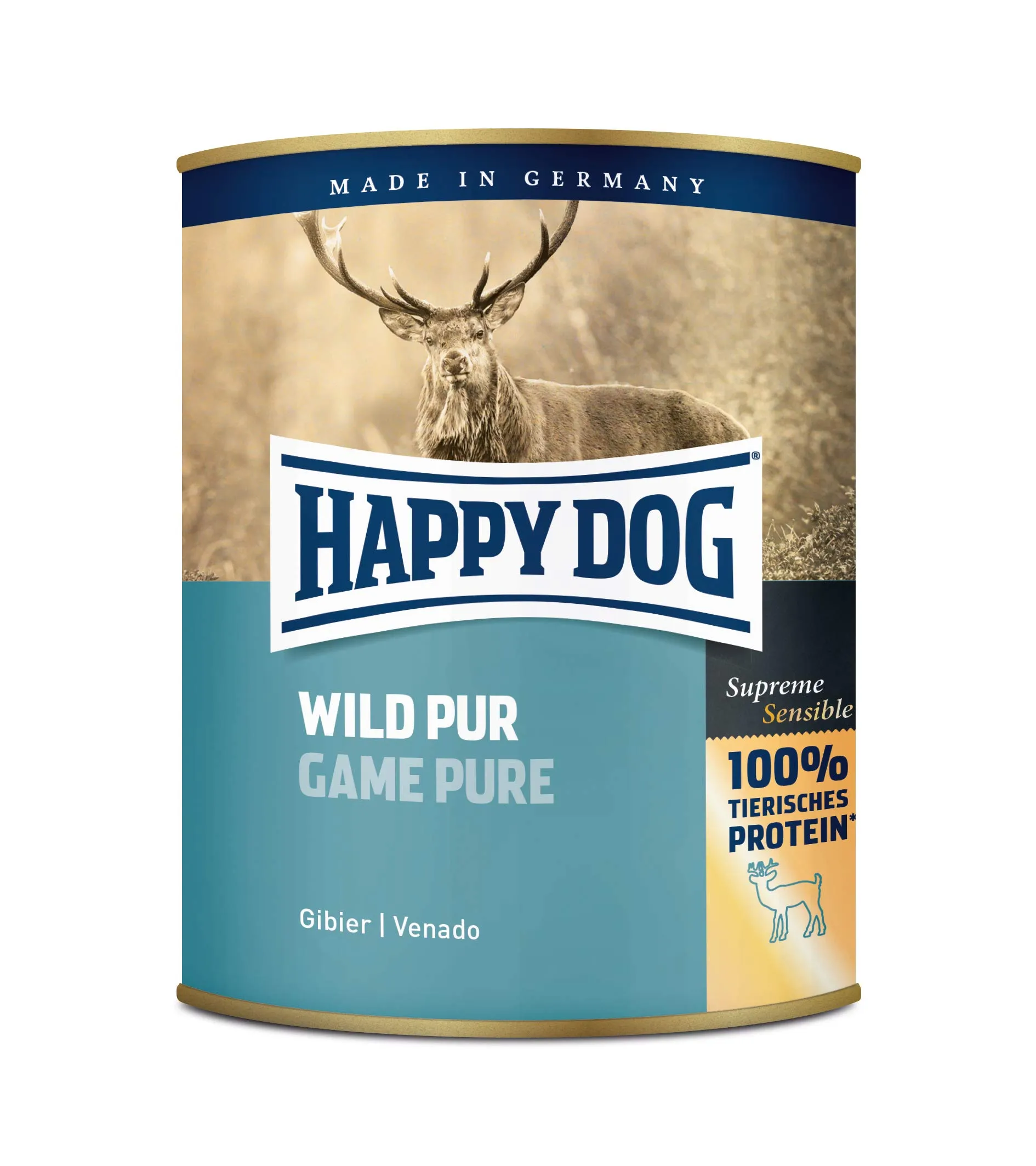 Happy Dog Carne in scatola Wild Pur, 800 g, confezione da 6 (6 x 800 g) - immagine 1