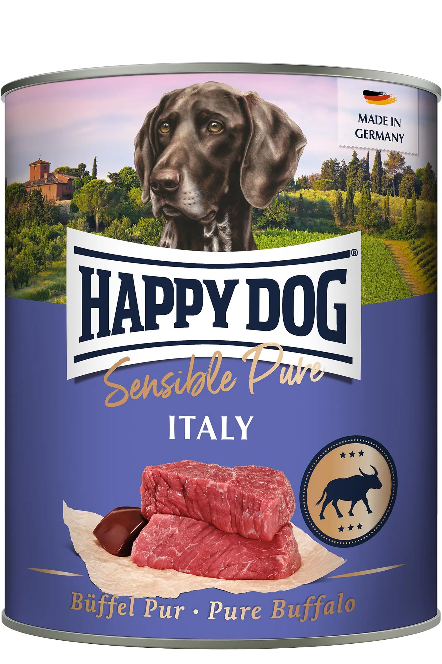 Happy Dog Carne in scatola di bufalo puro, 800 g, confezione da 6 (6 x 800 g) - immagine 1
