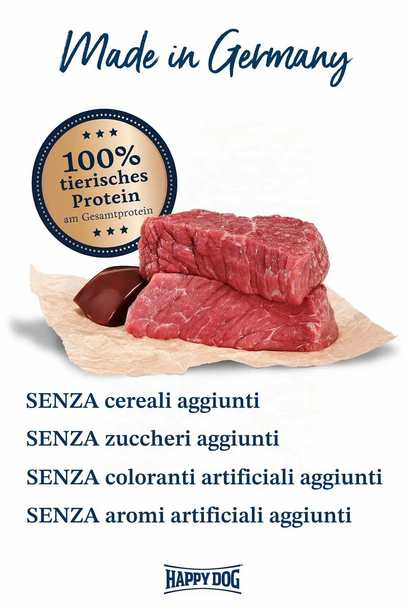 Happy Dog Carne in scatola di bufalo puro, 800 g, confezione da 6 (6 x 800 g) - immagine 2