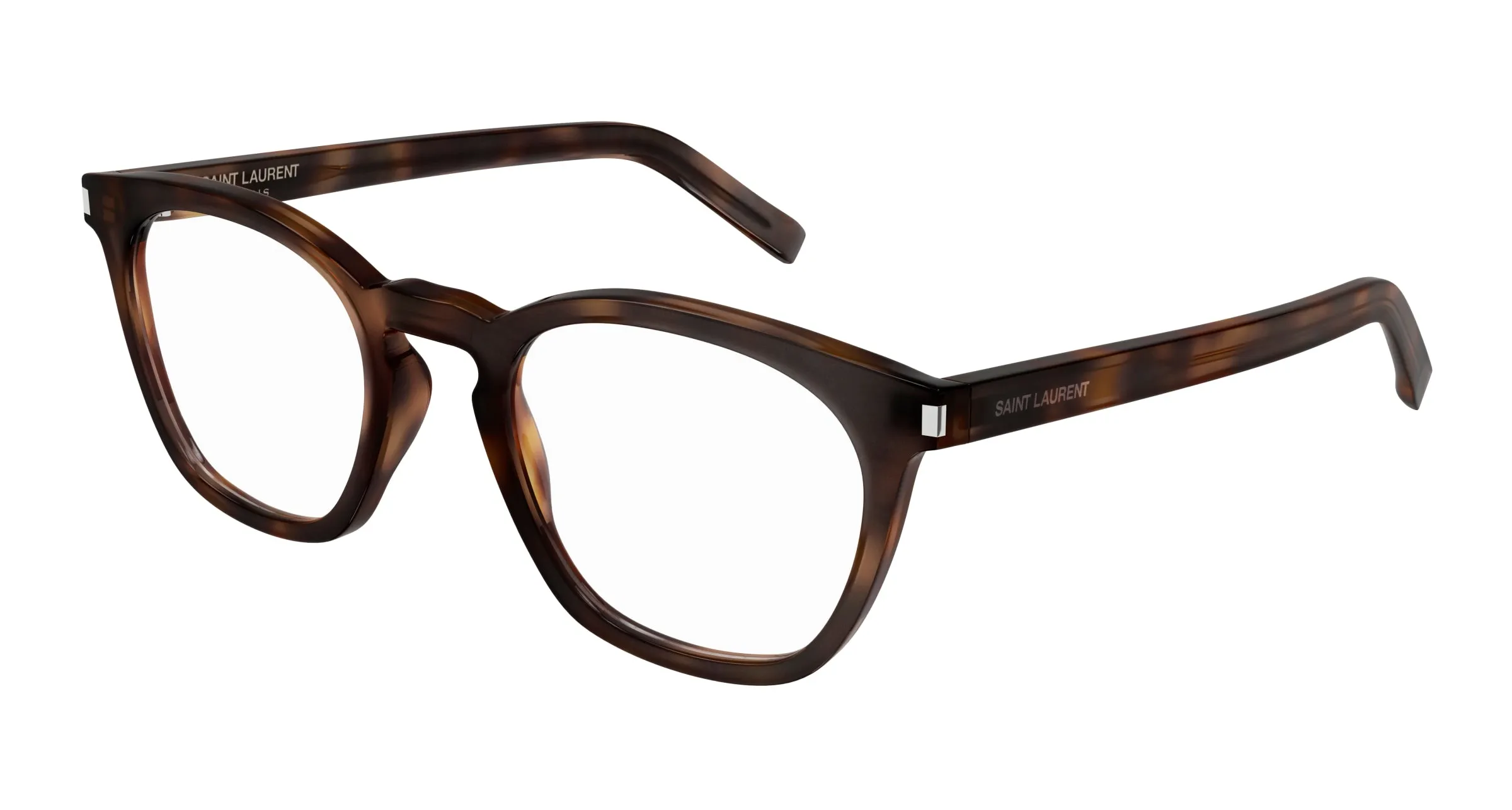 SAINT LAURENT SL 28 OPT 002 Montature da vista Acetato Havana Trasparente Rotonda - immagine 1