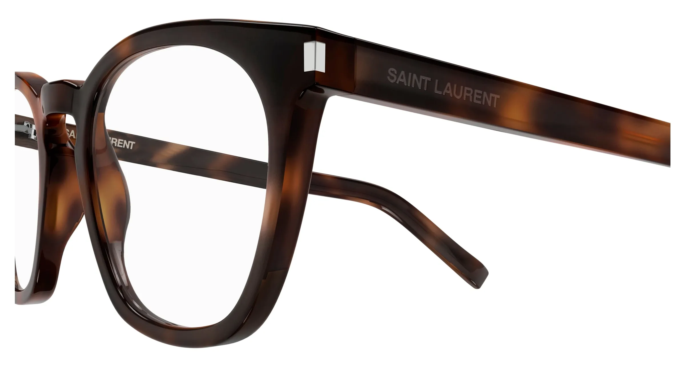 SAINT LAURENT SL 28 OPT 002 Montature da vista Acetato Havana Trasparente Rotonda - immagine 3