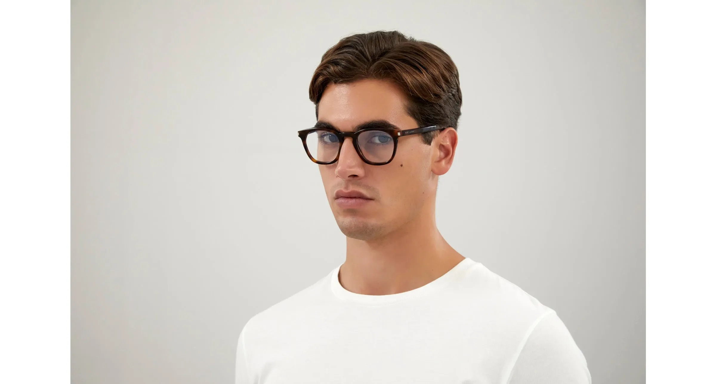 SAINT LAURENT SL 28 OPT 002 Montature da vista Acetato Havana Trasparente Rotonda - immagine 4