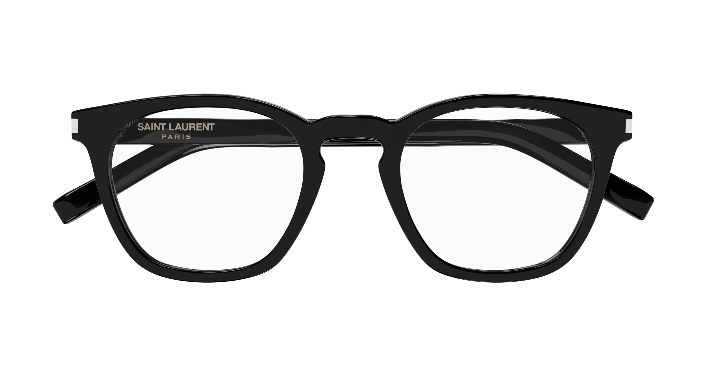 SAINT LAURENT SL 28 OPT 001 Montature da vista Acetato Nero Trasparente Rotonda - immagine 2