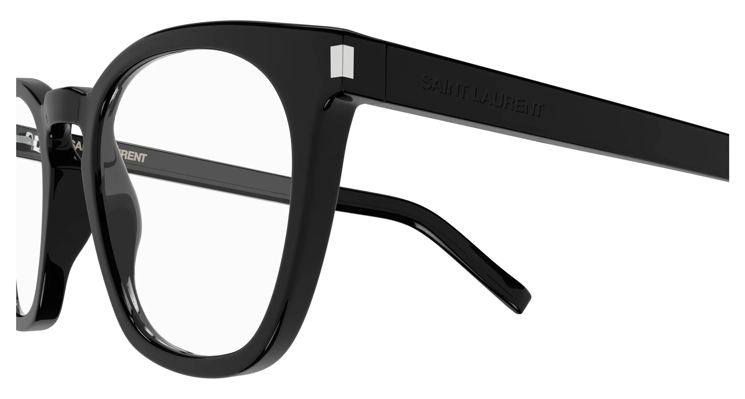 SAINT LAURENT SL 28 OPT 001 Montature da vista Acetato Nero Trasparente Rotonda - immagine 3