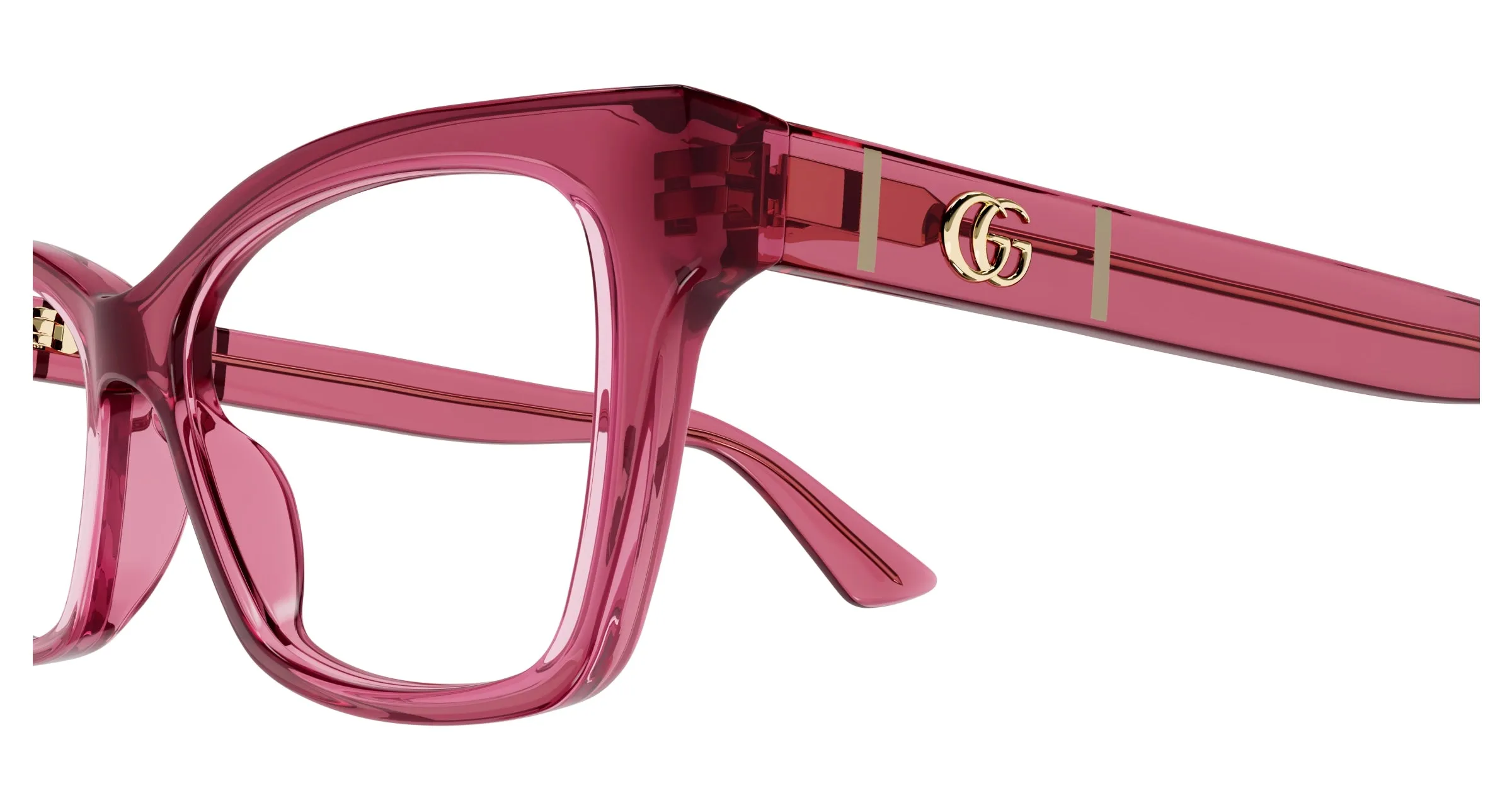Gucci GG0634O 010 Montature da vista Iniettato Bordeaux Trasparente Cat Eye - immagine 3
