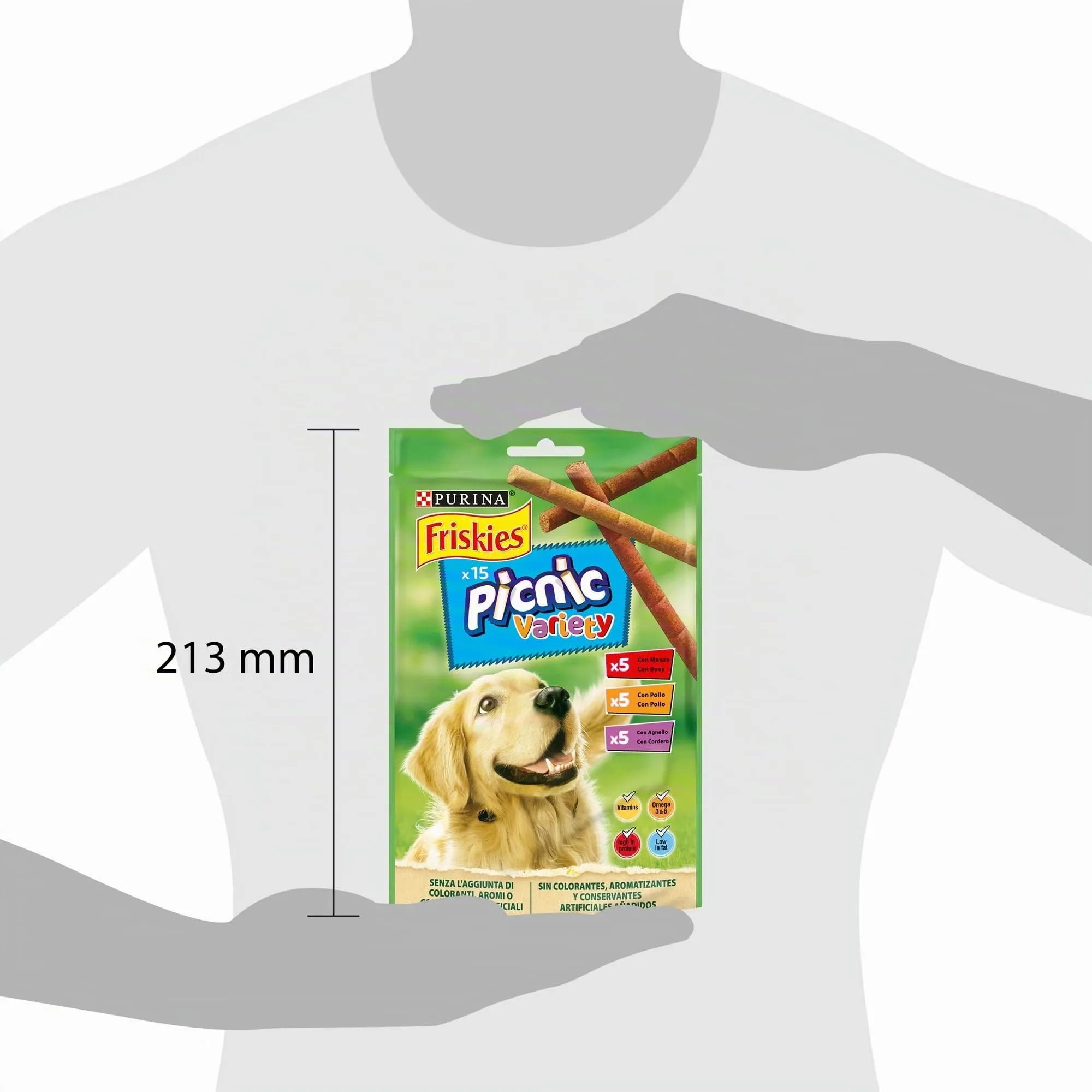 PURINA FRISKIES Picnic Snack per Cani Adulti con Formaggio e Manzo 8 Confezioni da 126g - immagine 3