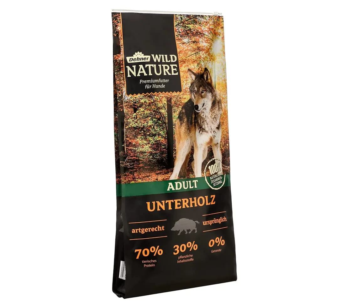 Dehner Wild Nature - Cibo per cani, sottobosco, senza cereali, senza zucchero, per cani adulti, cinghiale, 12 kg - immagine 1