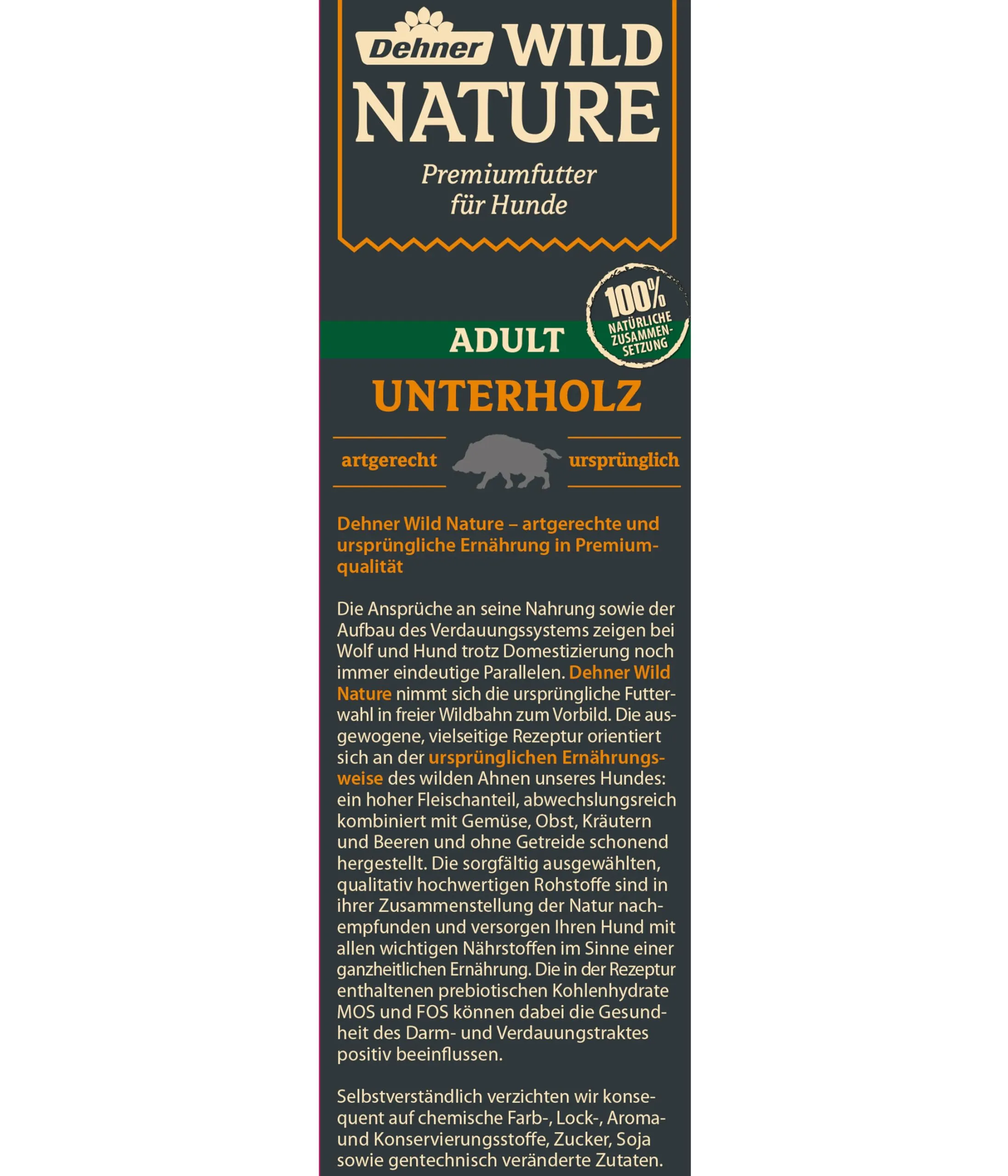 Dehner Wild Nature - Cibo per cani, sottobosco, senza cereali, senza zucchero, per cani adulti, cinghiale, 12 kg - immagine 5