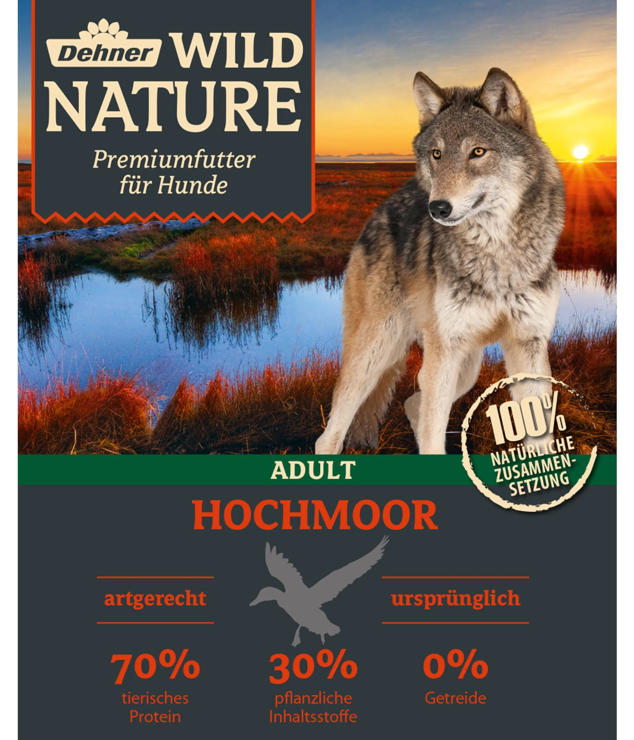Dehner Wild Nature - Cibo per cani, senza cereali, senza zucchero, per cani adulti, anatra, 12 kg - immagine 4