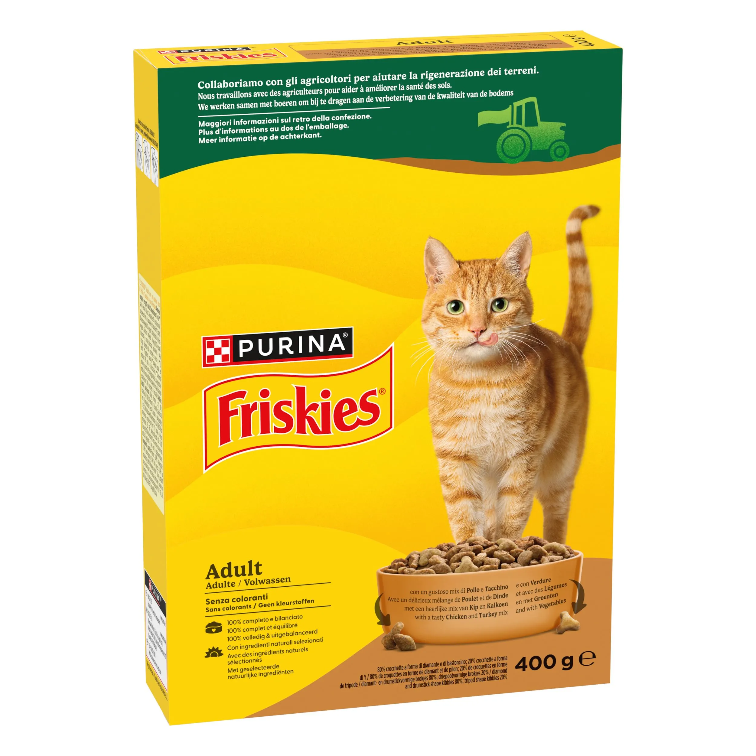 PURINA FRISKIES Promises Crocchette per Gatti Adulti con Pollo, Tacchino e Verdure 20 Sacchi da 400g - immagine 2
