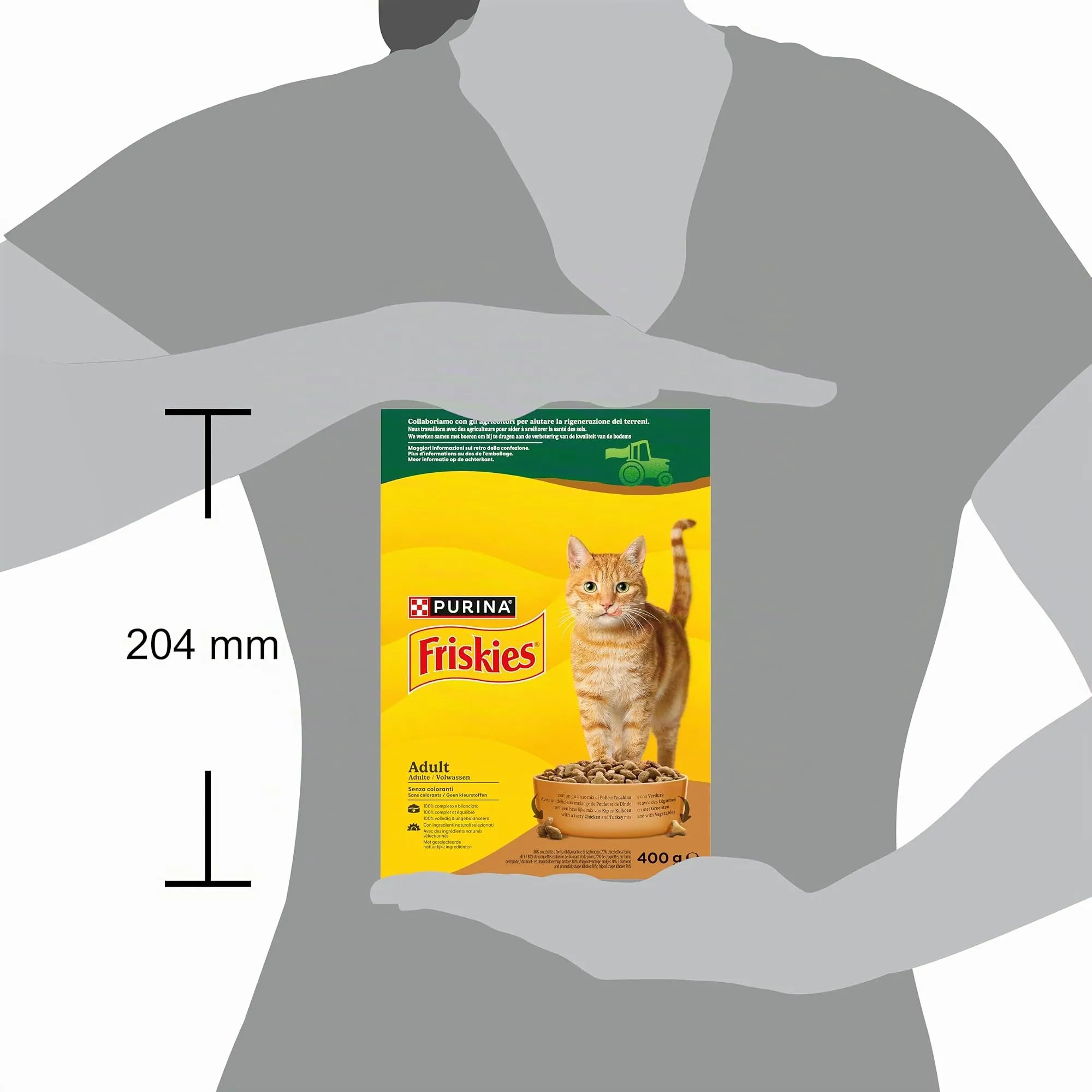 PURINA FRISKIES Promises Crocchette per Gatti Adulti con Pollo, Tacchino e Verdure 20 Sacchi da 400g - immagine 5