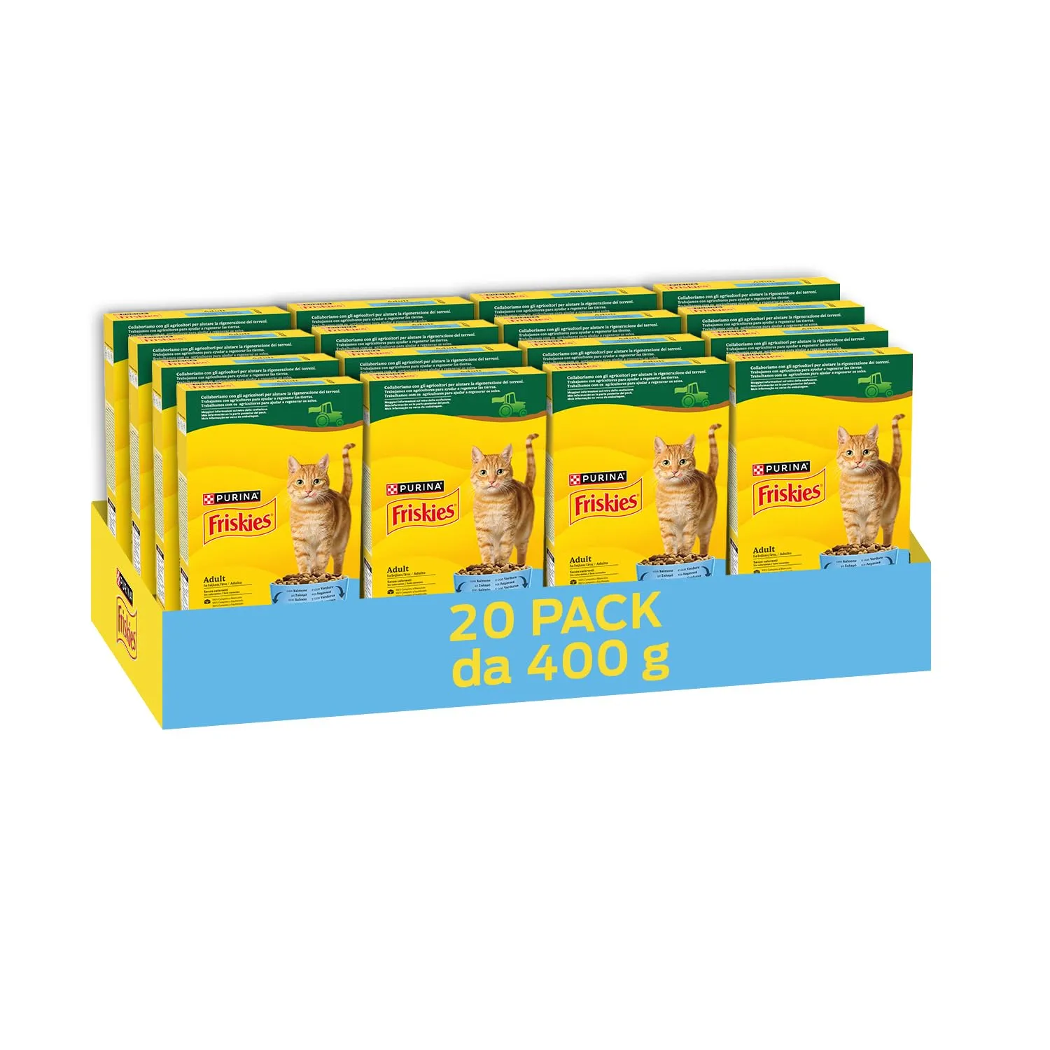PURINA FRISKIES Adult con Salmone e con Verdure in confezione di cartone in 20 Scatole da 400g - immagine 1
