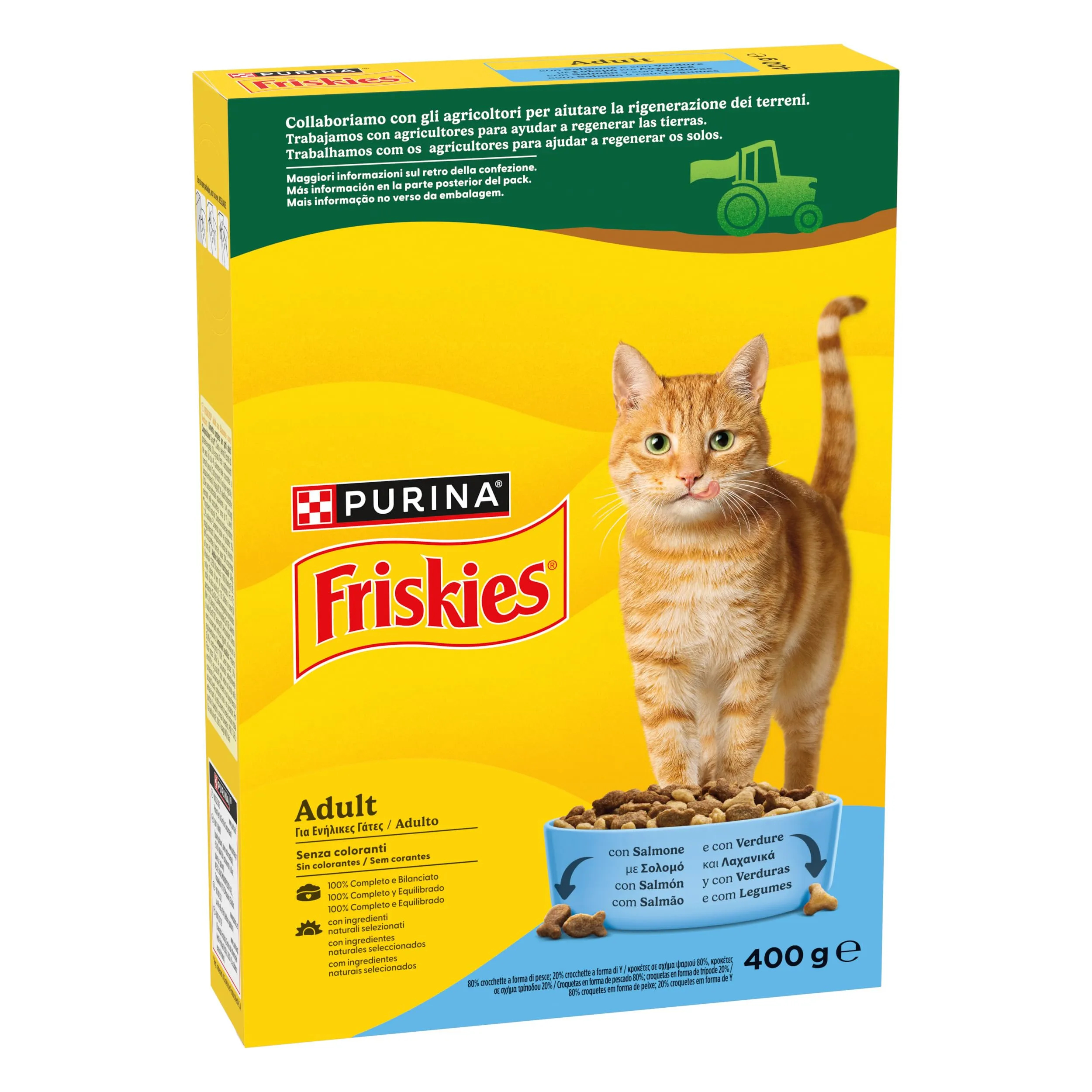 PURINA FRISKIES Adult con Salmone e con Verdure in confezione di cartone in 20 Scatole da 400g - immagine 2