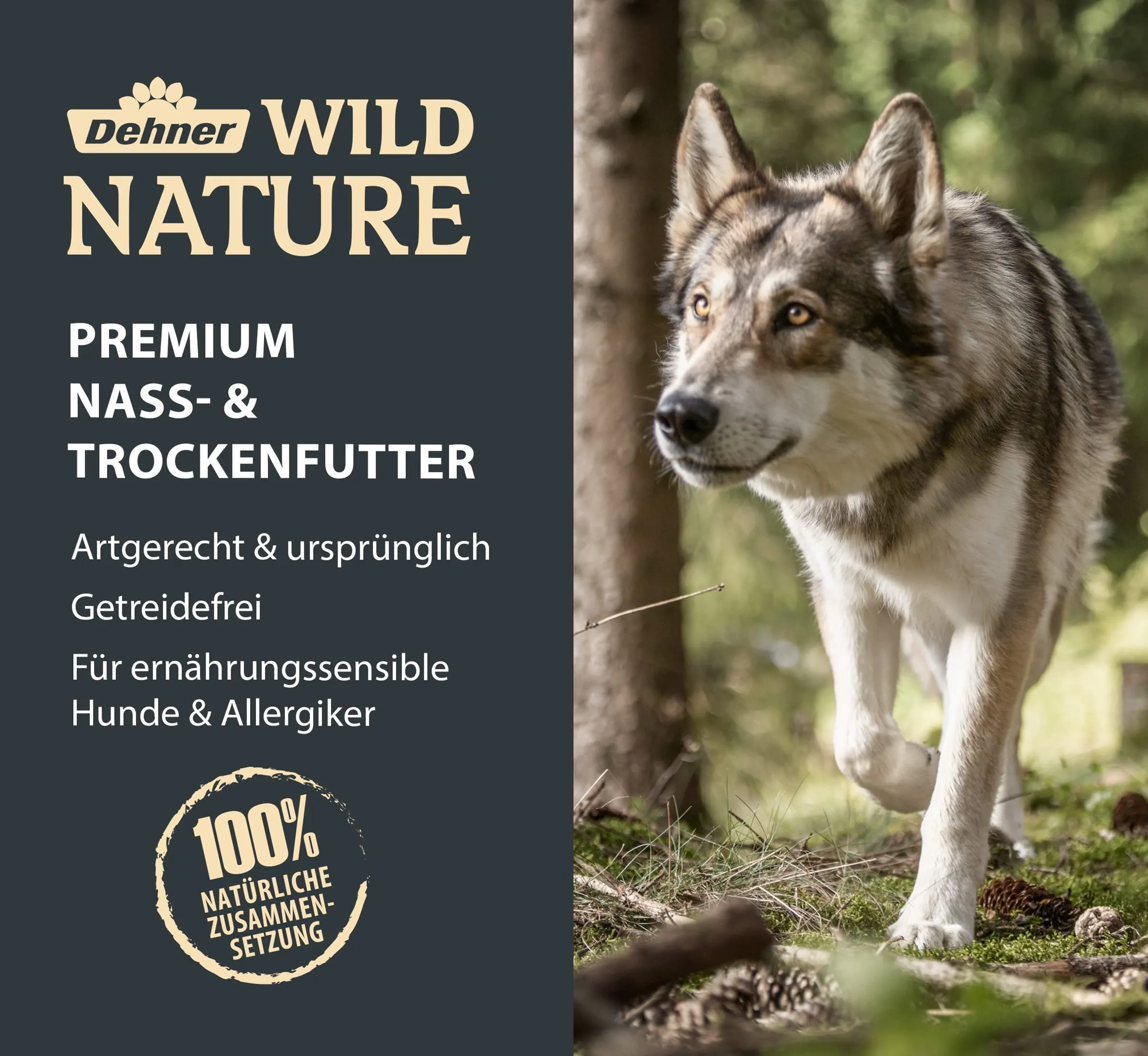 Dehner Wild Nature - Cibo per cani mono proteine, senza cereali, senza zucchero, per cani adulti, anatra e pesce, 12 kg - immagine 6