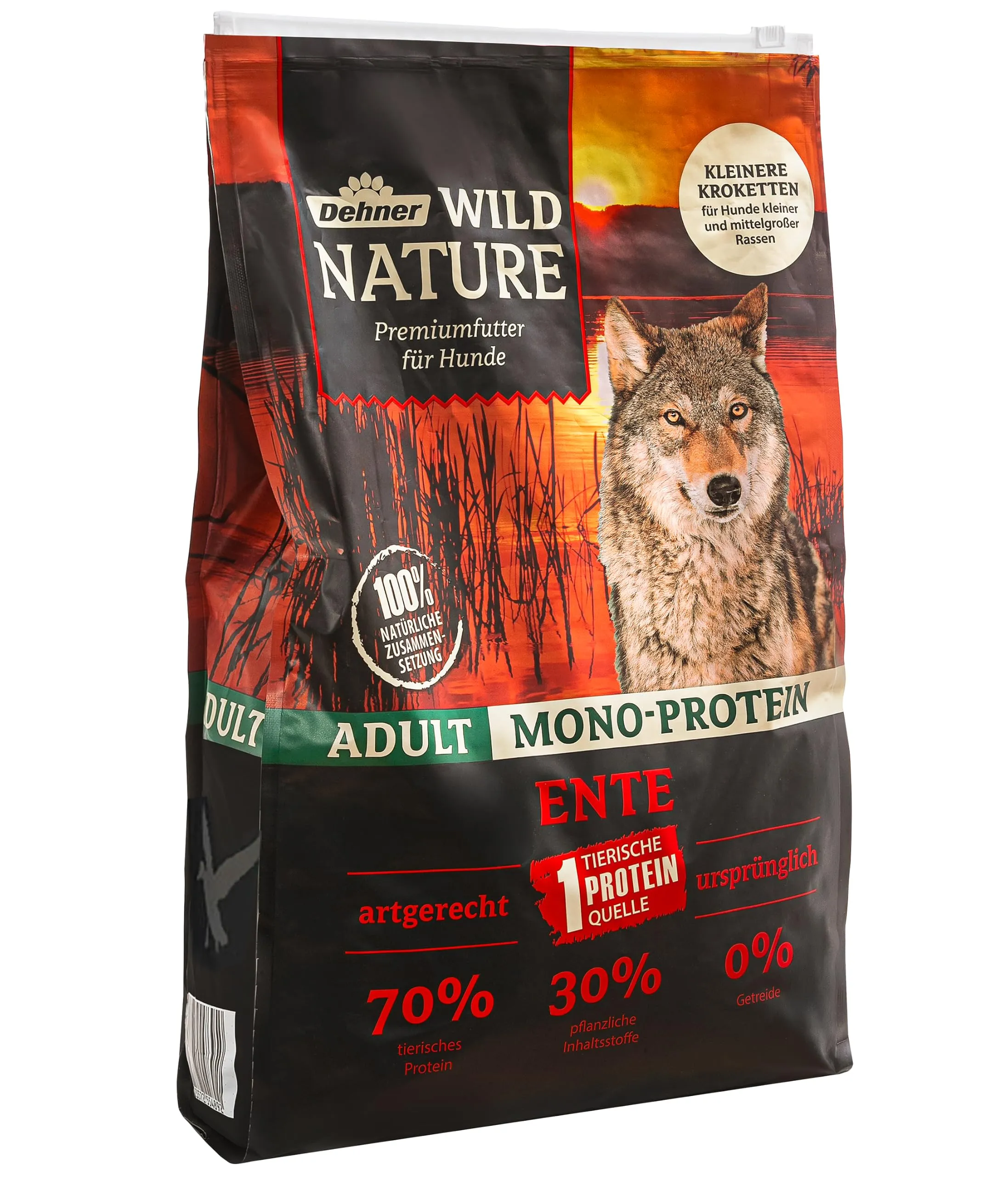 Dehner Wild Nature - Cibo secco per cani mono proteine, anatra, 4 kg - immagine 1