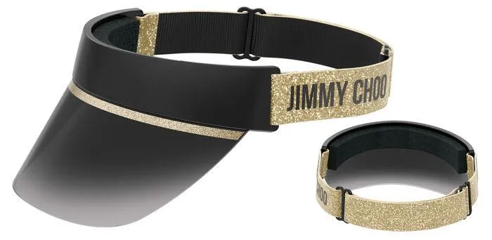 Jimmy Choo CALIX 2M2/9O Occhiali da sole Nero/Oro Grigio Visiera Normale Sfumato - immagine 1