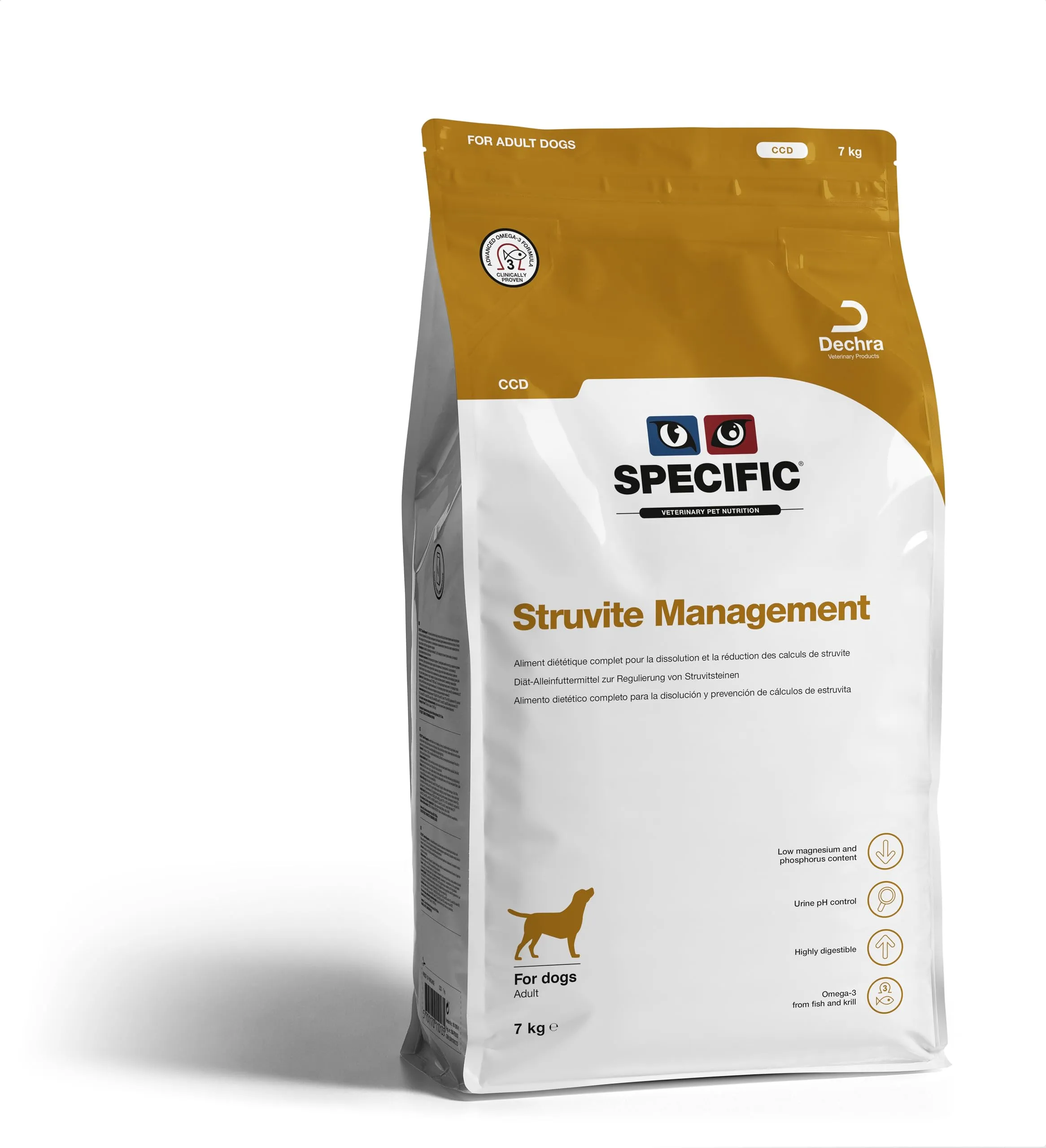 SPECIFIC® Struvite Management (CCD) 7 Kg - Cibo secco per cani adulti - Favorisce la dissoluzione dei calcoli di struvite - Ridotto contenuto di minerali - DECHRA Veterinary Products - immagine 1