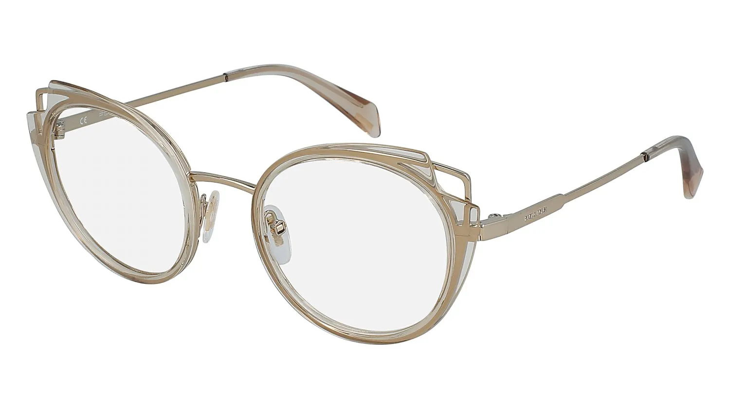 Police VPLA03 ZEPHIRUS 1 08FF Montature da vista Metallo Oro Cat Eye - immagine 1