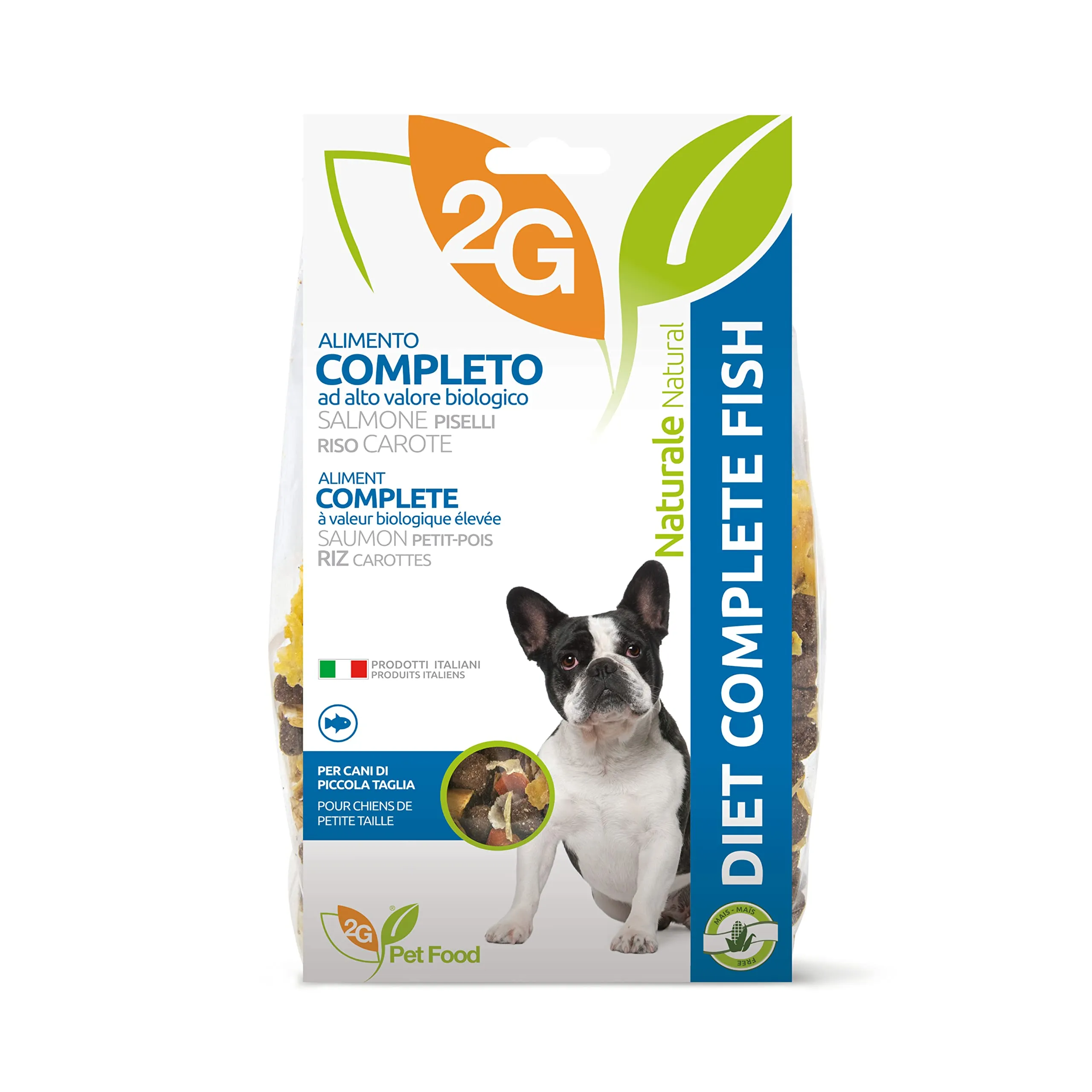 2G Pet Food Diet Complete Fish Alimento Completo Monoproteico per Cani Con crocchette di Salmone, cereali cotti a vapore e verdure Fonte di proteine e Omega 3 Formato 350g Made in Italy - immagine 1