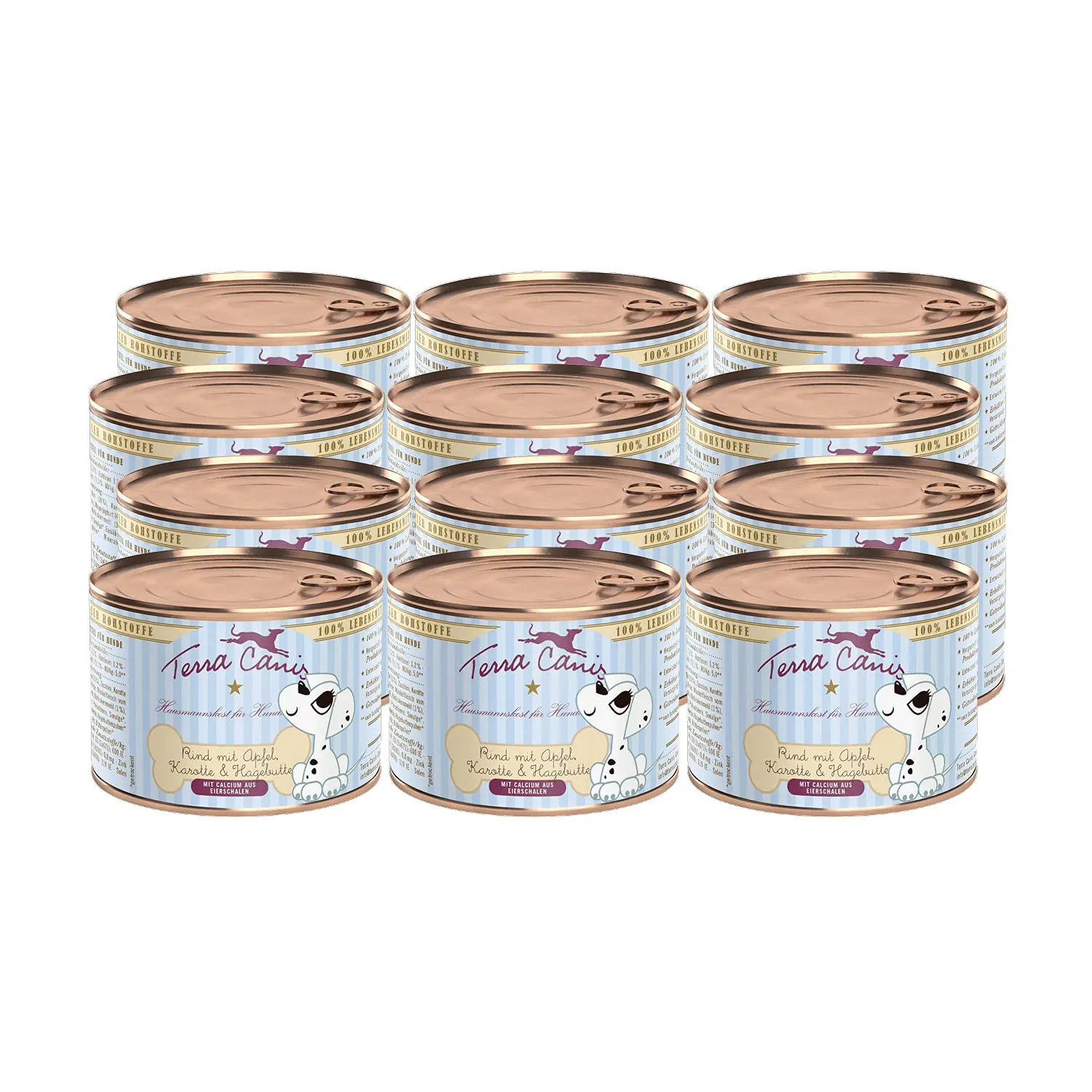 Terra Canis Manzo con mela e rosa canina, cibo Puppy per cani, 12x200g - immagine 1
