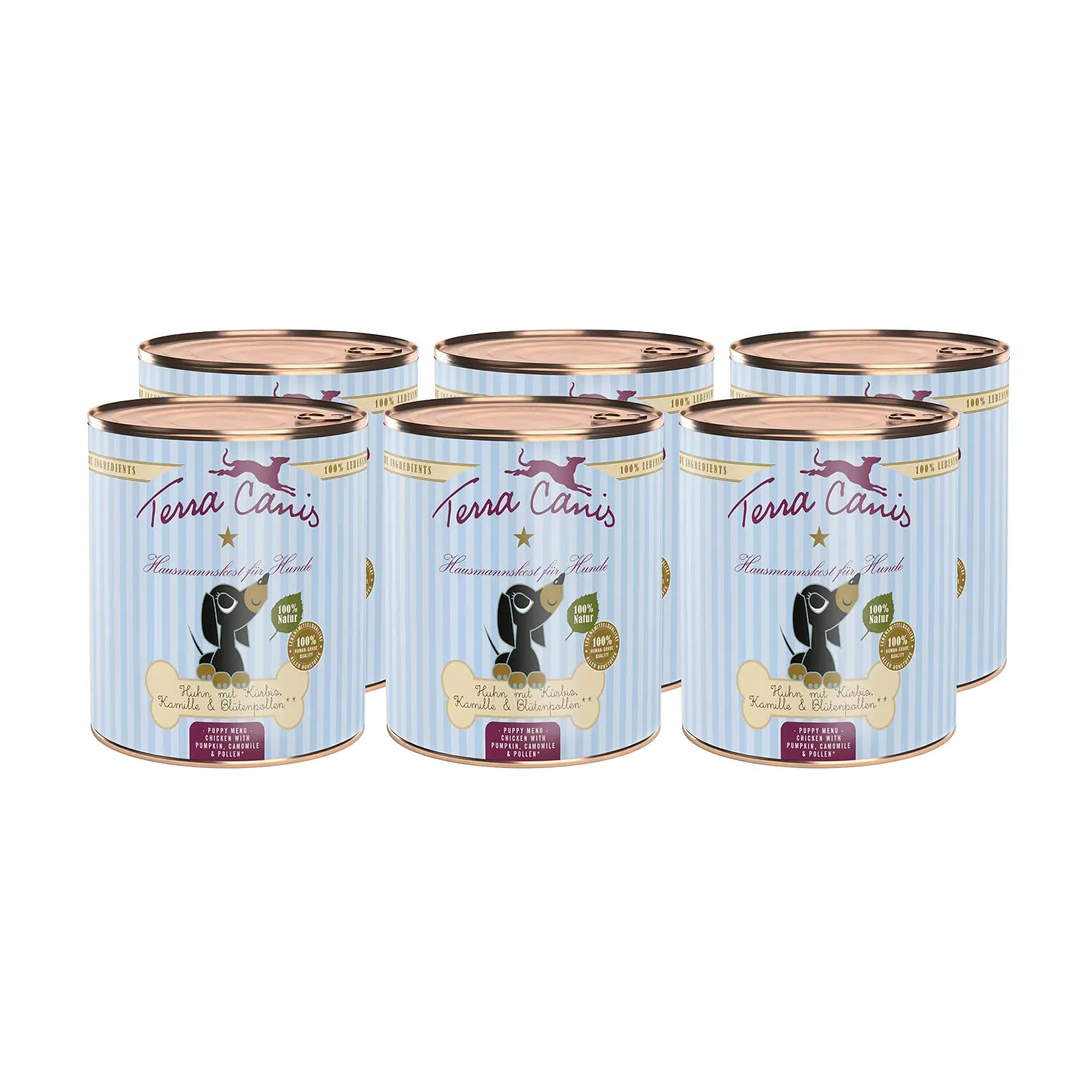 Terra Canis Pollo con zucca, Puppy cibo umido per cani, 6x800g - immagine 1
