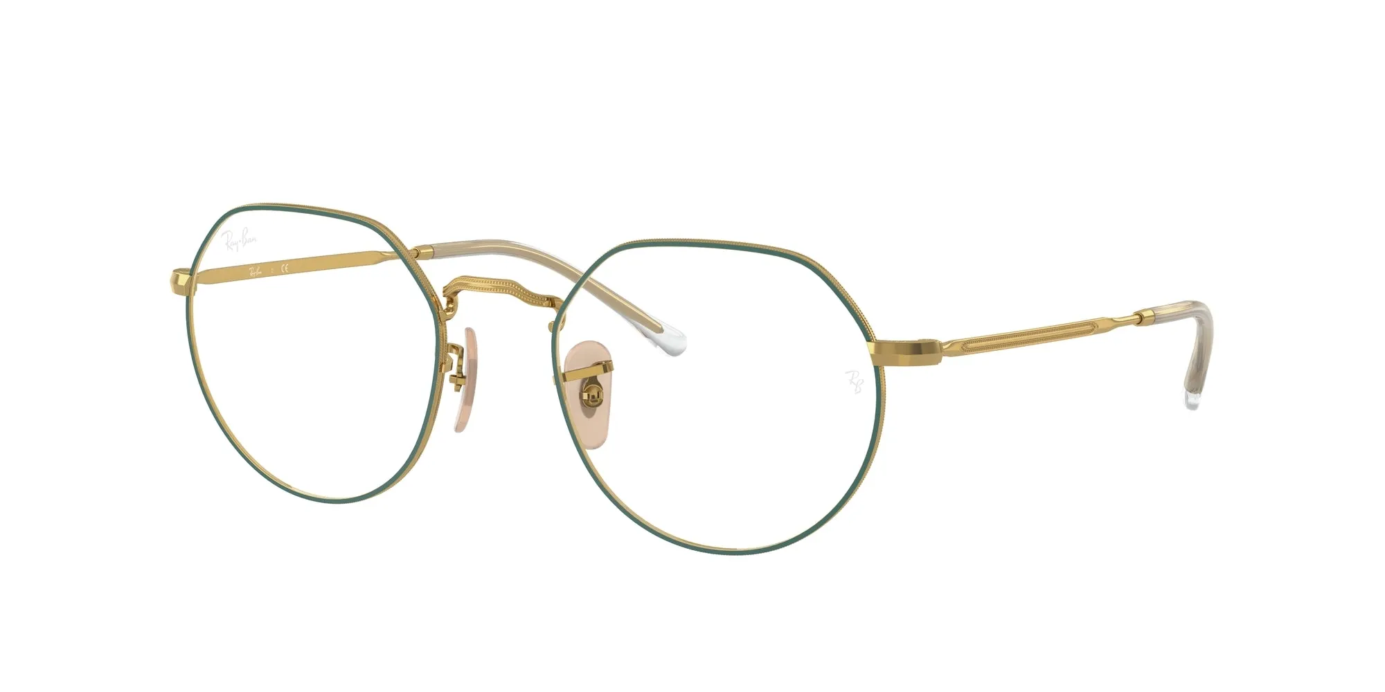Ray - Ban RX6465 JACK 3136 Montature da vista Metallo Verde Trasparente Geometrica Normale - immagine 1