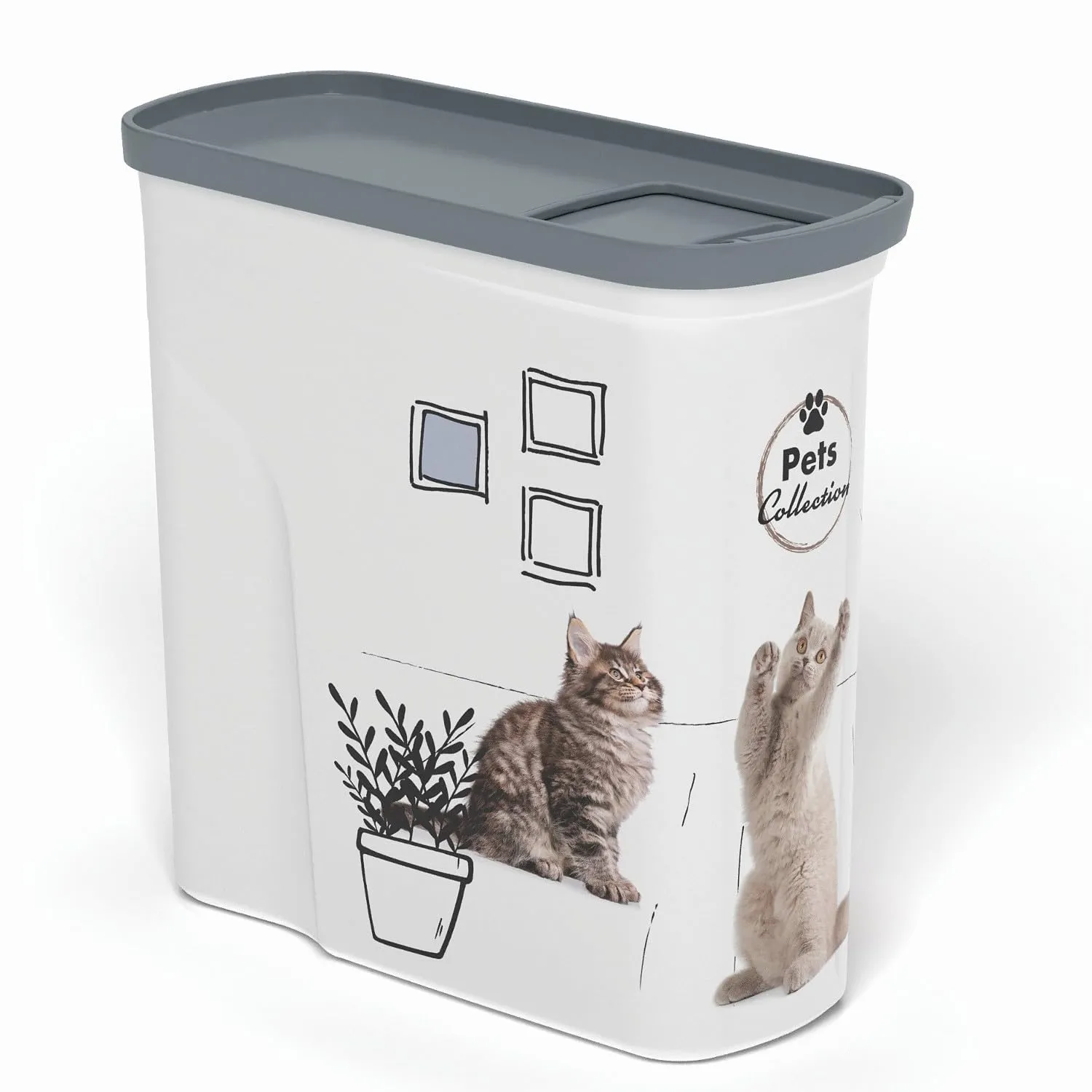 Curver PetLife - Contenitore per alimenti per animali, 2 kg, 20,5 x 8,6 x 19,40 cm - immagine 2