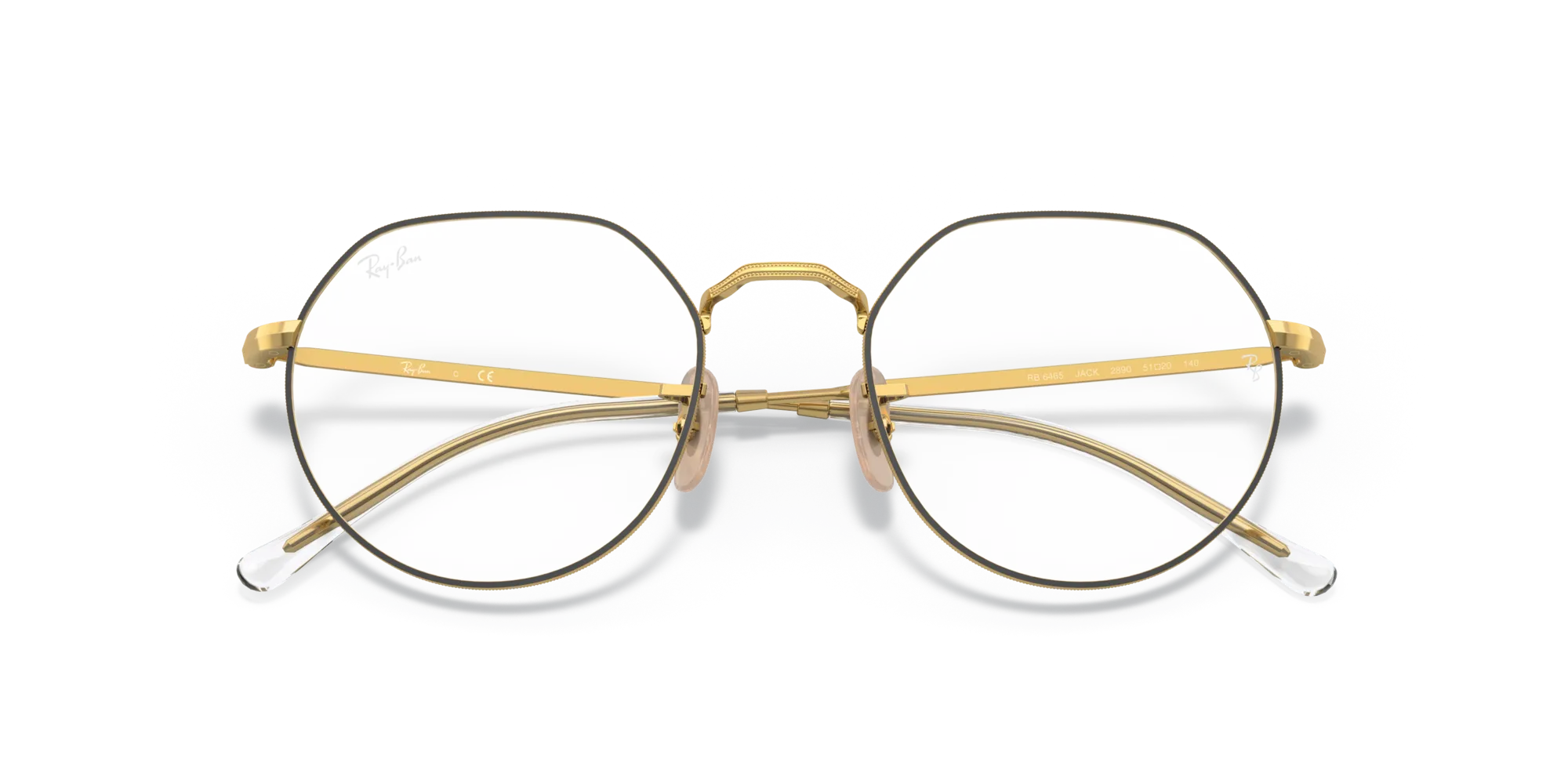 Ray - Ban RX6465 JACK 2890 Montature da vista Metallo Oro Trasparente Geometrica Normale - immagine 2