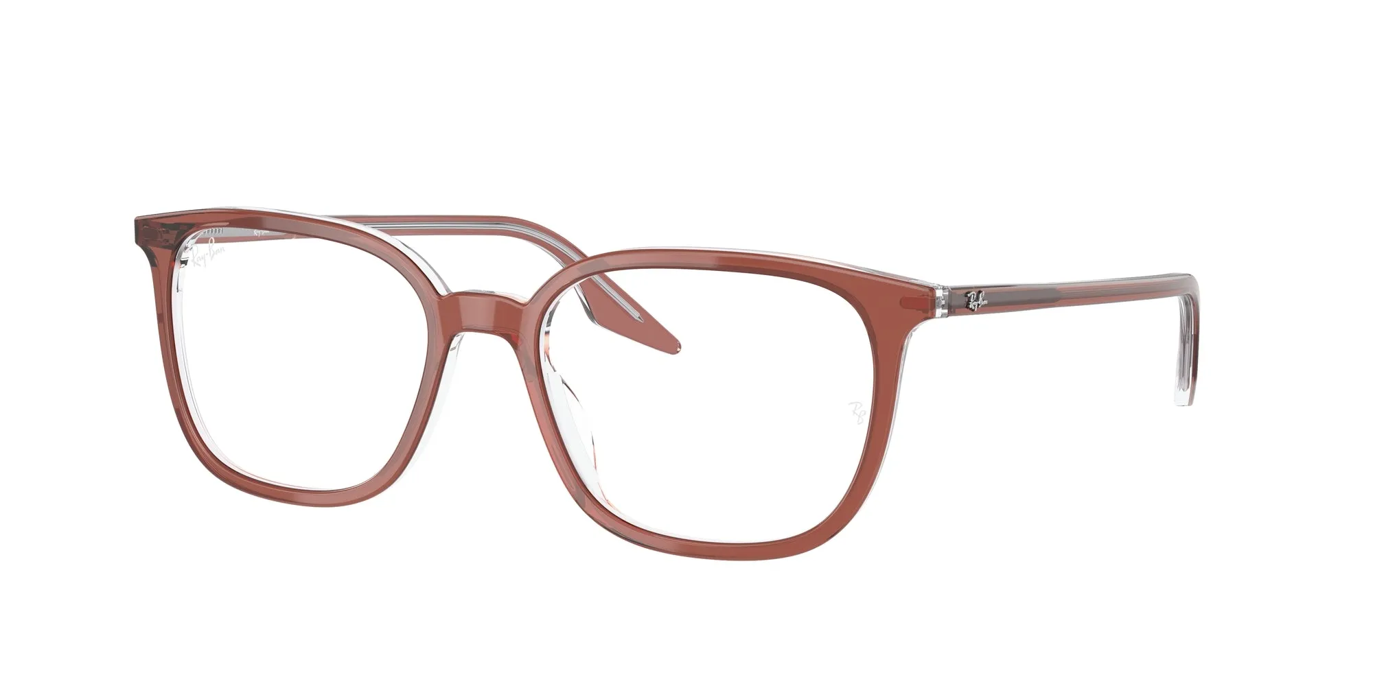 Ray - Ban RX5406 8171 Montature da vista Acetato Marrone Trasparente Squadrata Normale - immagine 1