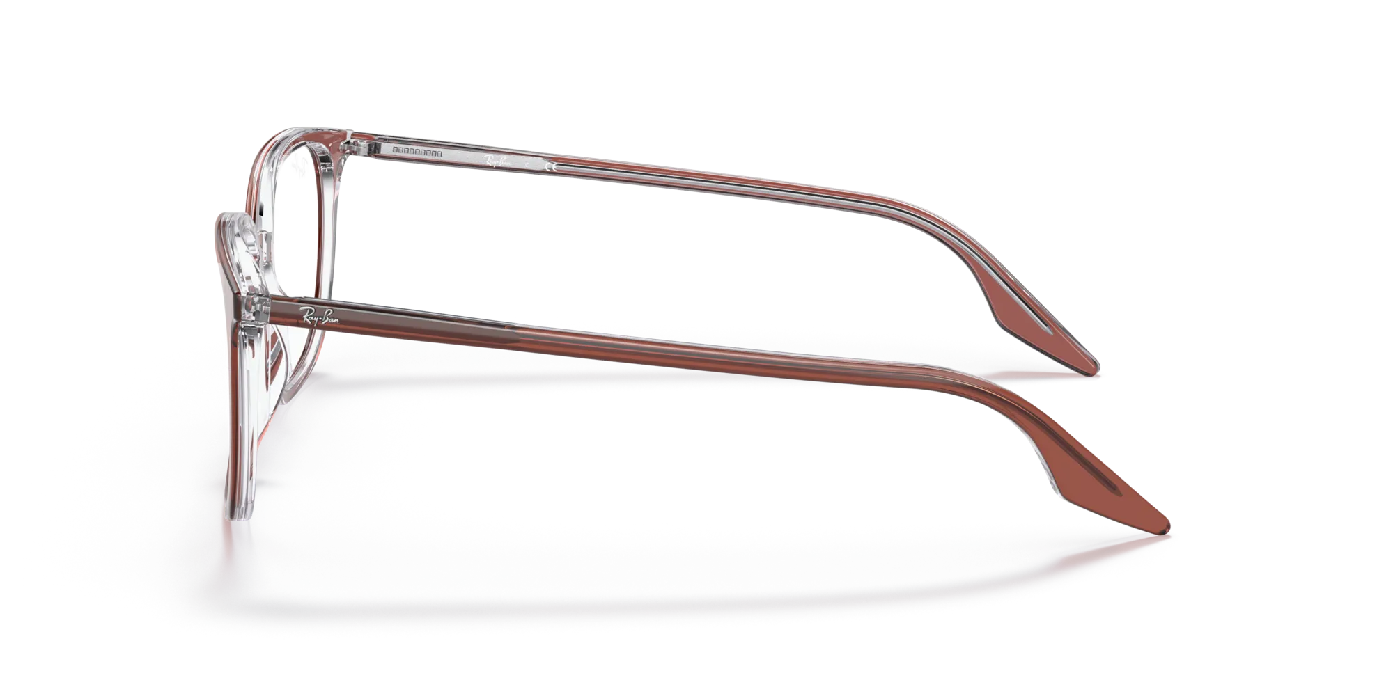 Ray - Ban RX5406 8171 Montature da vista Acetato Marrone Trasparente Squadrata Normale - immagine 4