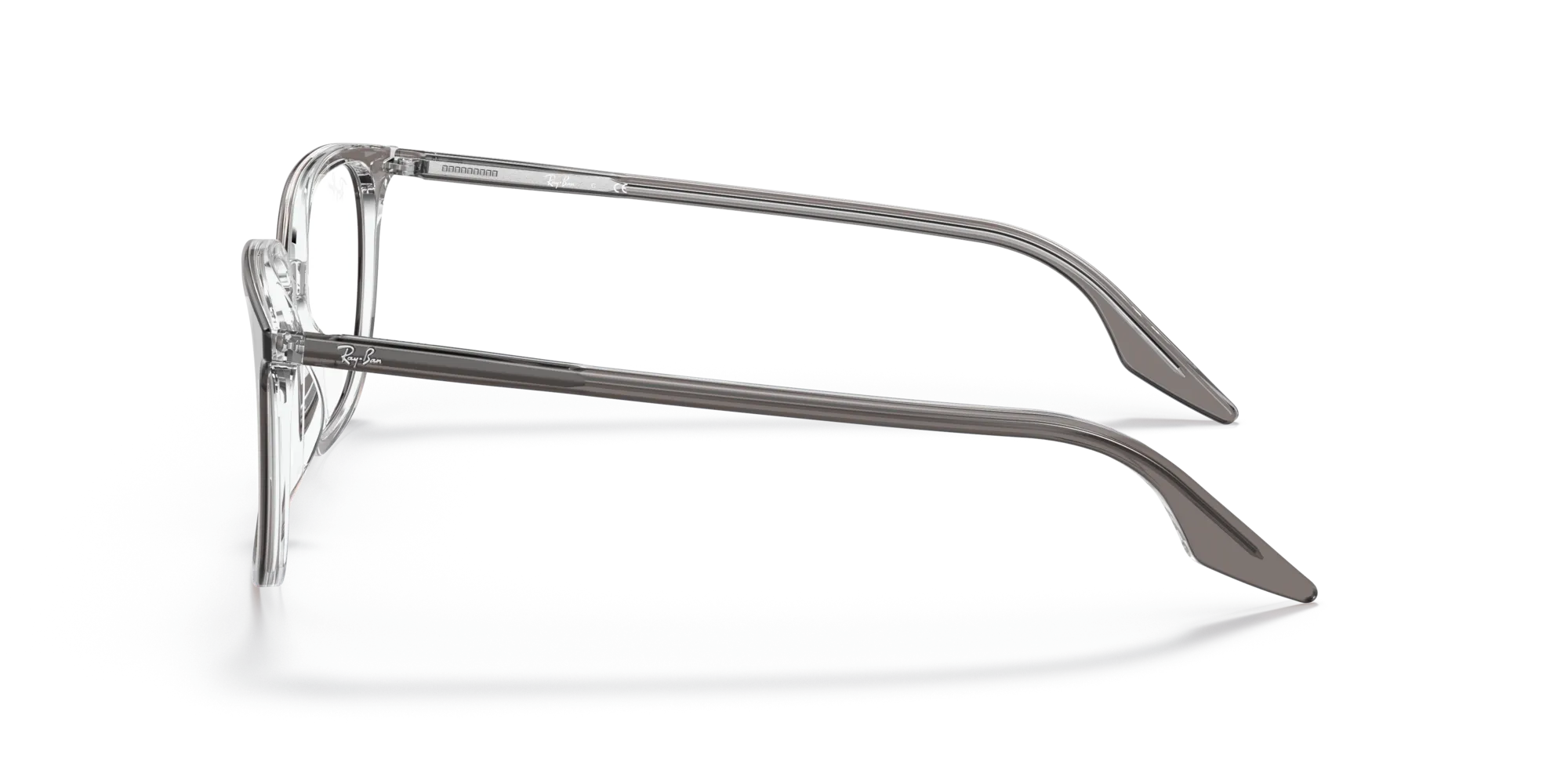 Ray - Ban RX5406 8111 Montature da vista Acetato Grigio Trasparente Squadrata Normale - immagine 4
