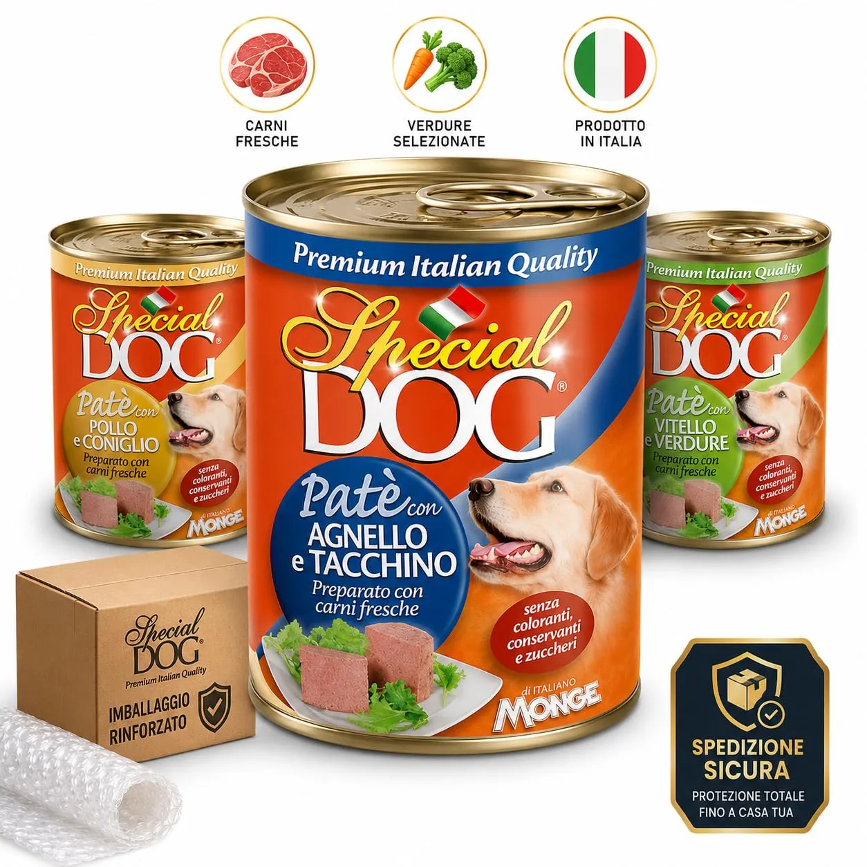 MONGE SPECIAL DOG PATÉ DA 400 GR. CANE ADULTO - CIBO PER CANI - (Gusto, 8X) - immagine 2