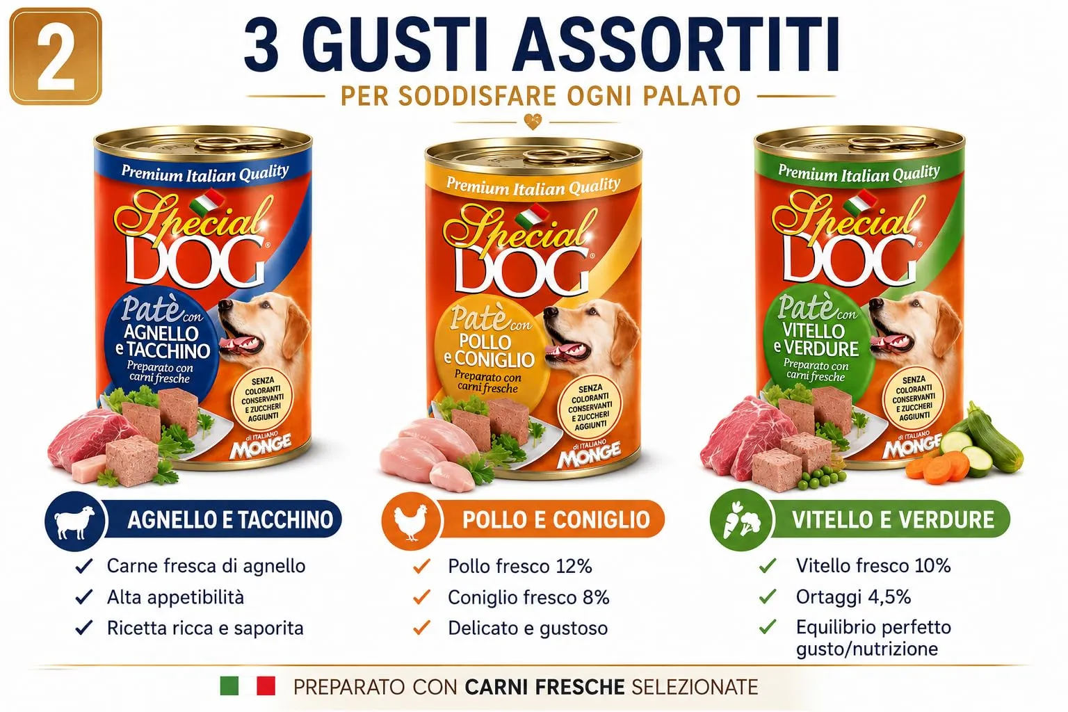 MONGE SPECIAL DOG PATÉ DA 400 GR. CANE ADULTO - CIBO PER CANI - (Gusto, 8X) - immagine 5