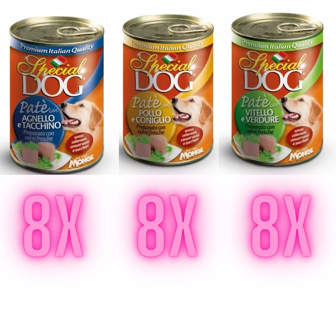 MONGE SPECIAL DOG PATÉ DA 400 GR. CANE ADULTO - CIBO PER CANI - (Gusto, 8X) - immagine 6