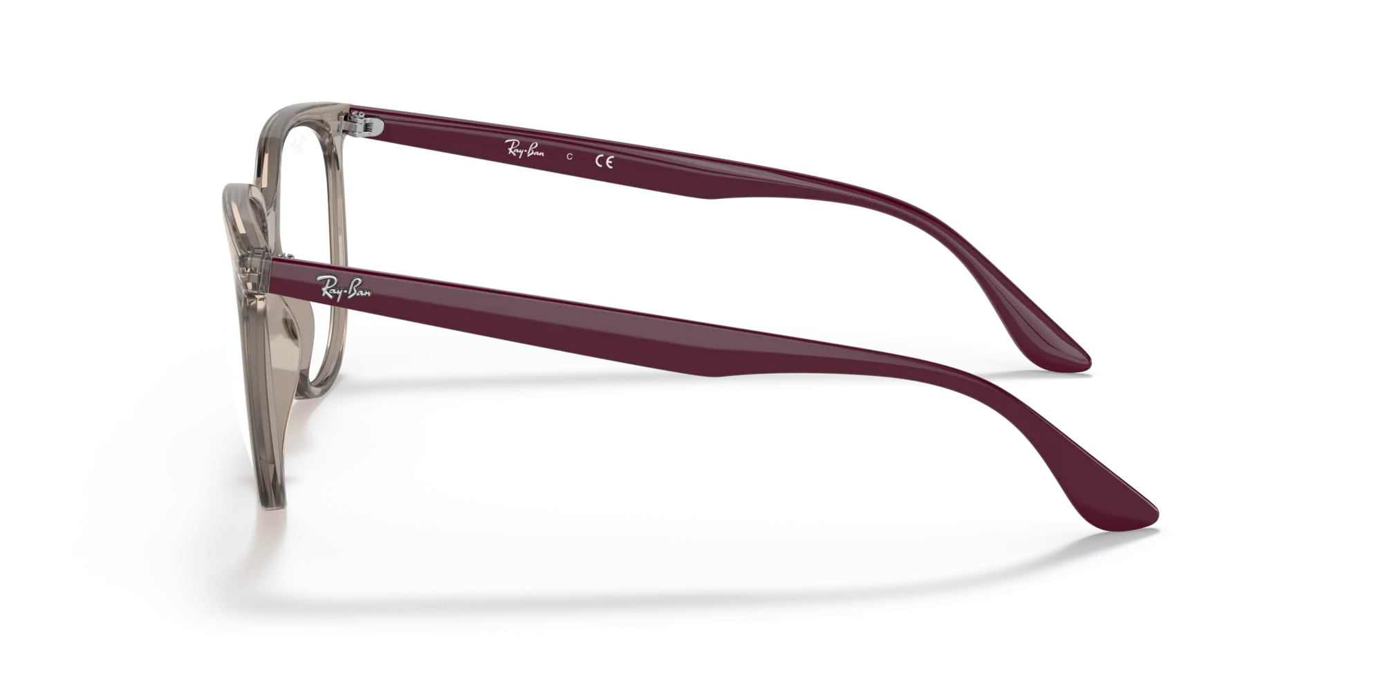 Ray - Ban RX4378V 8083 Montature da vista Iniettato Grigio Trasparente Squadrata Normale - immagine 4