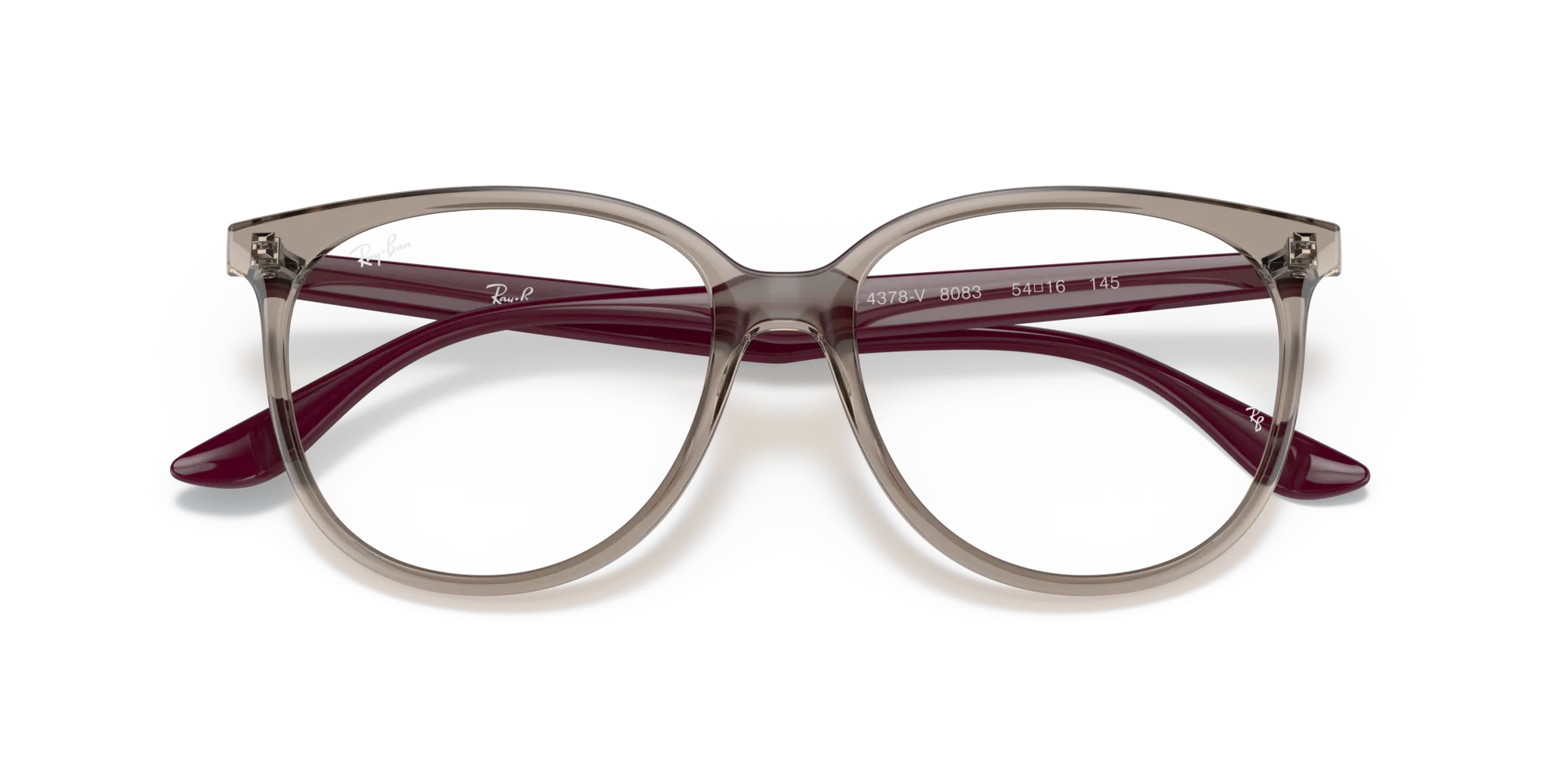 Ray - Ban RX4378V 8083 Montature da vista Iniettato Grigio Trasparente Squadrata Normale - immagine 2