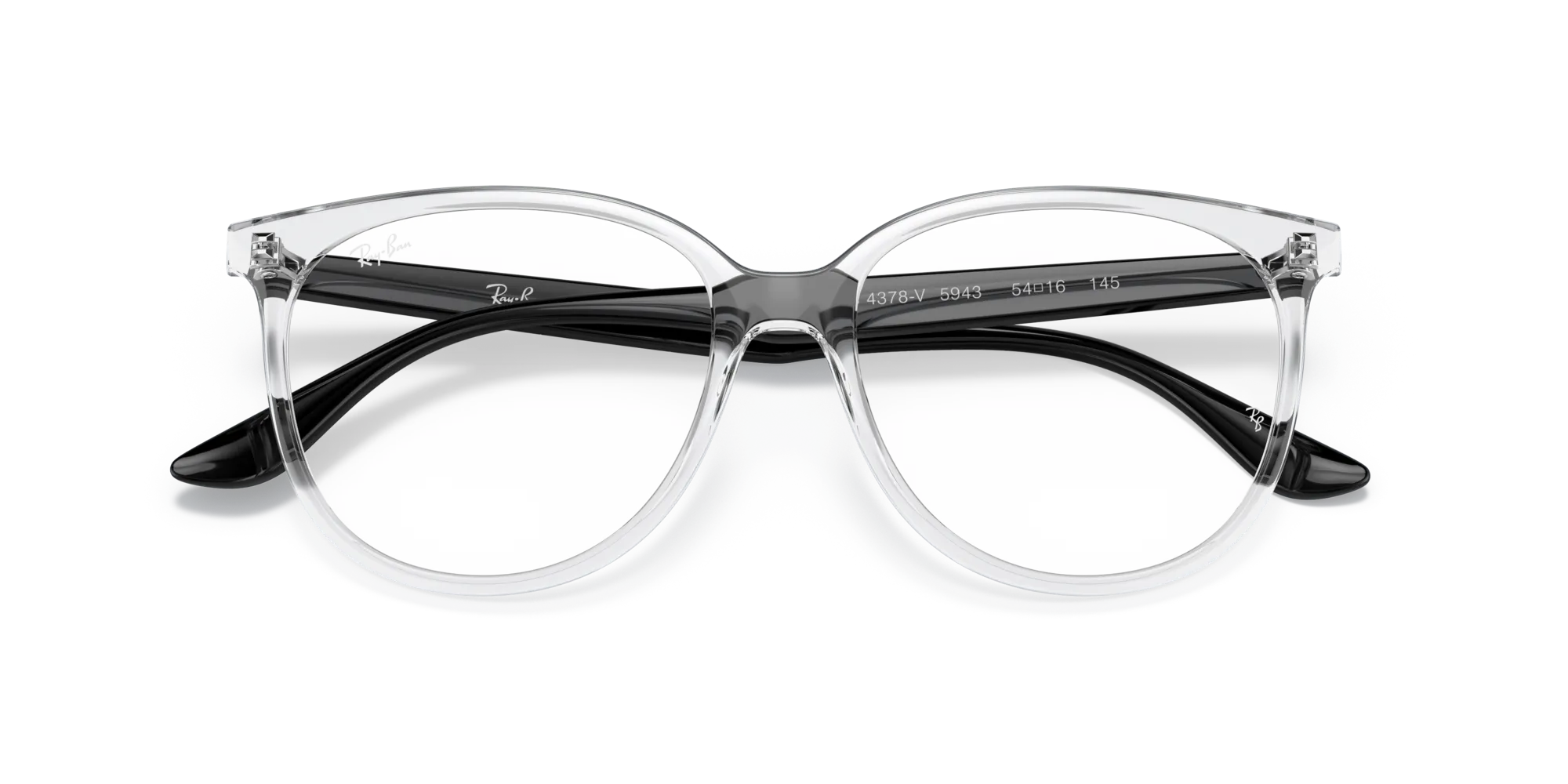 Ray - Ban RX4378V 5943 Montature da vista Iniettato Trasparente Trasparente Squadrata Normale - immagine 2