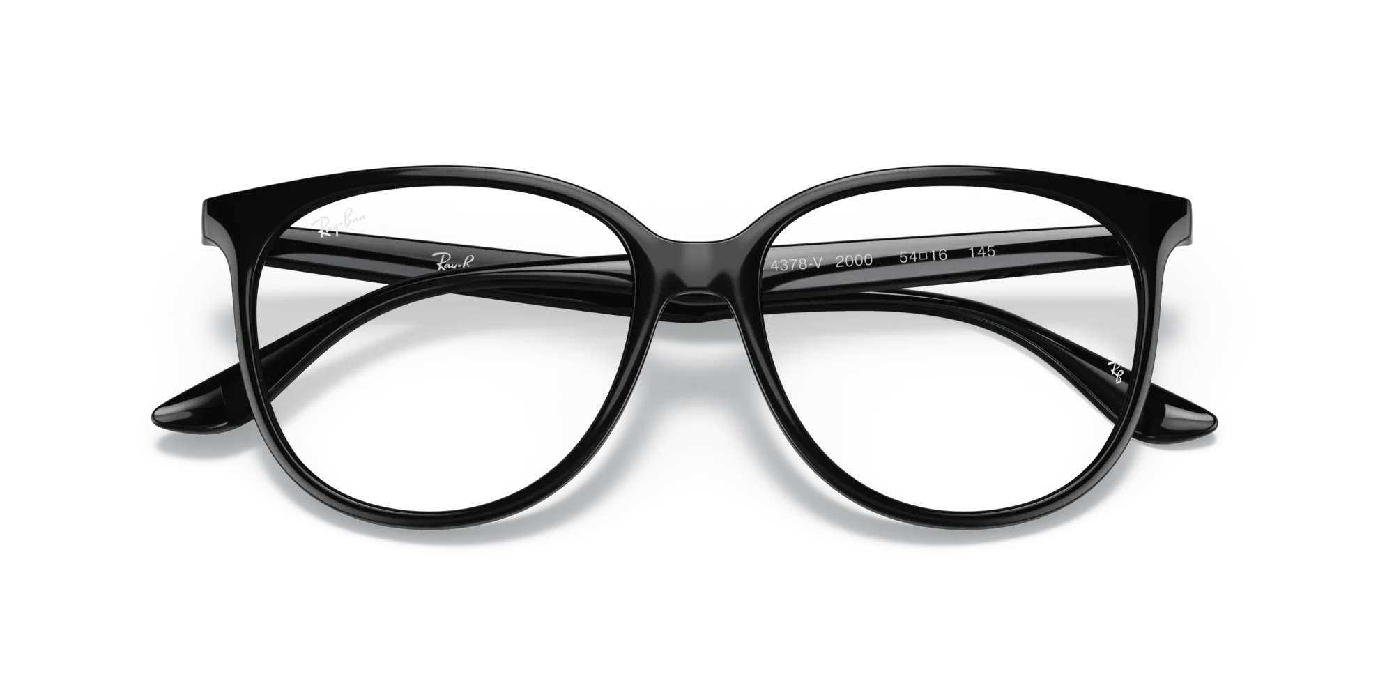 Ray - Ban RX4378V 2000 Montature da vista Iniettato Nero Trasparente Squadrata Normale - immagine 2