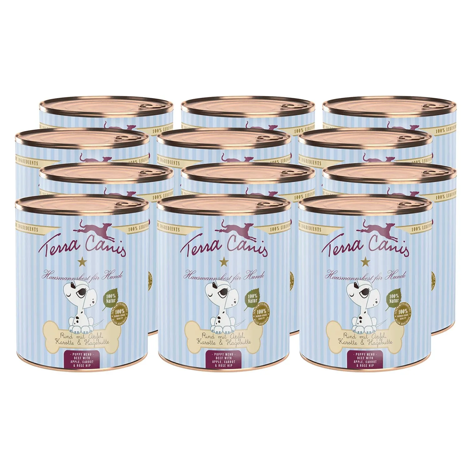 Terra Canis Manzo con mela e carota, cibo umido Puppy per cani, 12x800g - immagine 1