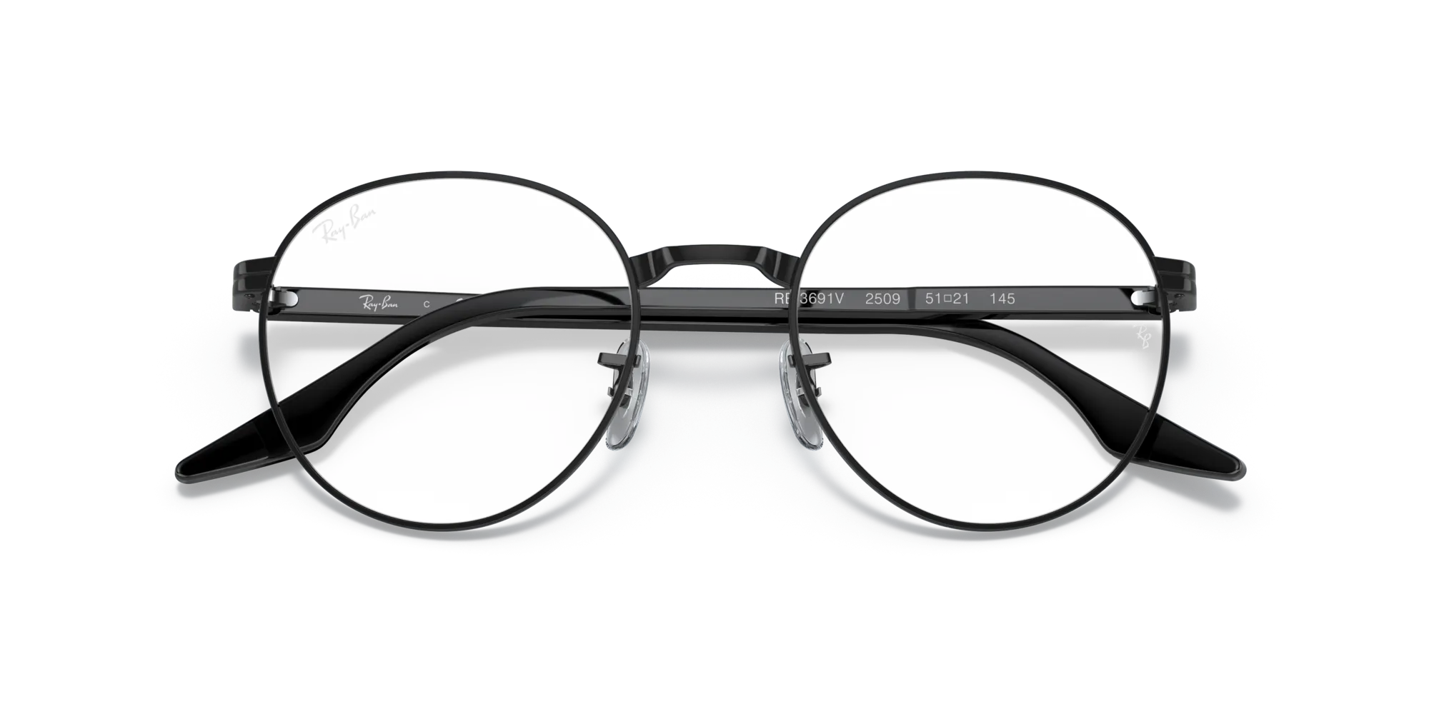 Ray - Ban RX3691V 2509 Montature da vista Metallo Nero Trasparente Pantos Normale - immagine 2