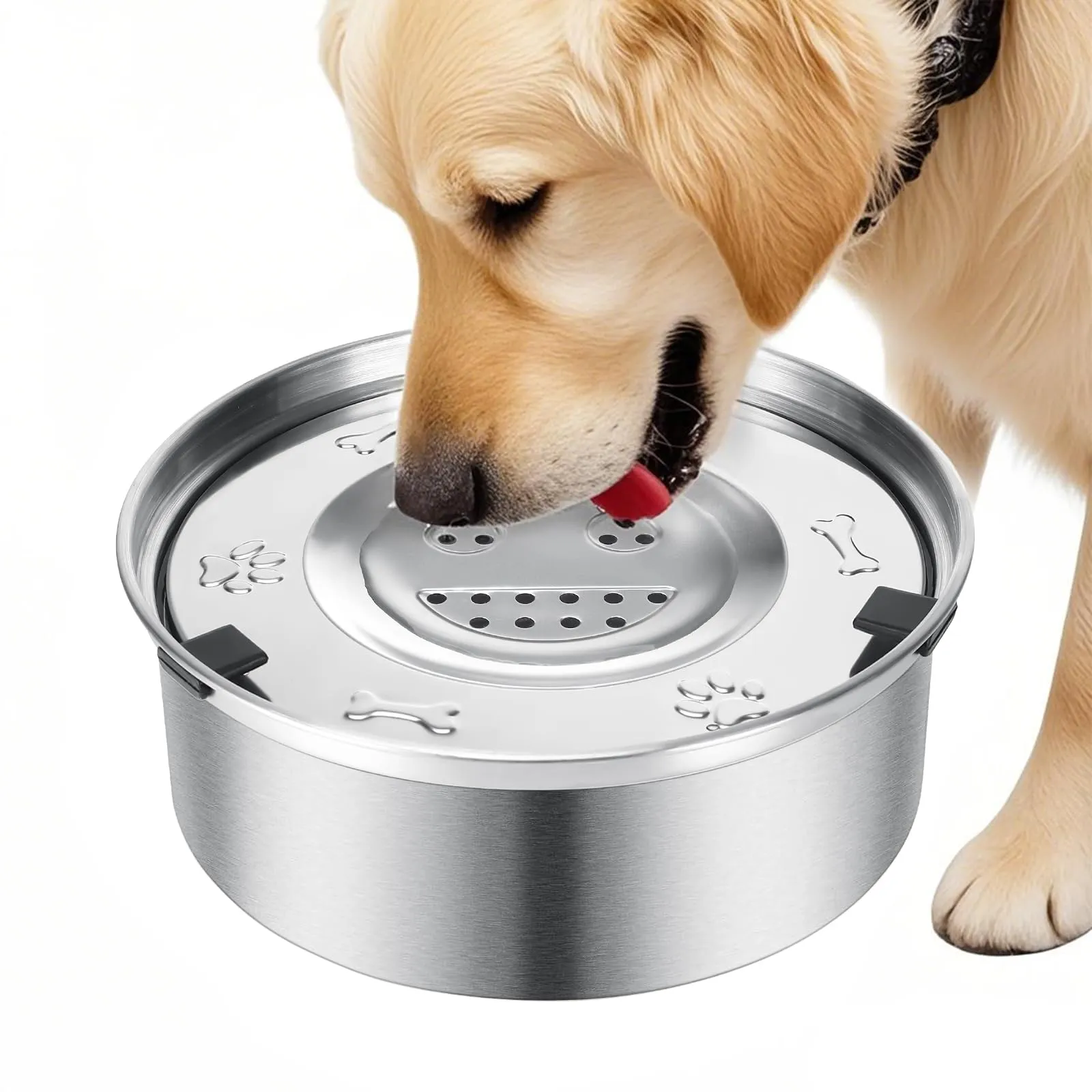 Luziyun Ciotola Acqua Cane Antigoccia in Acciaio Inox Galleggiante 1L - immagine 1