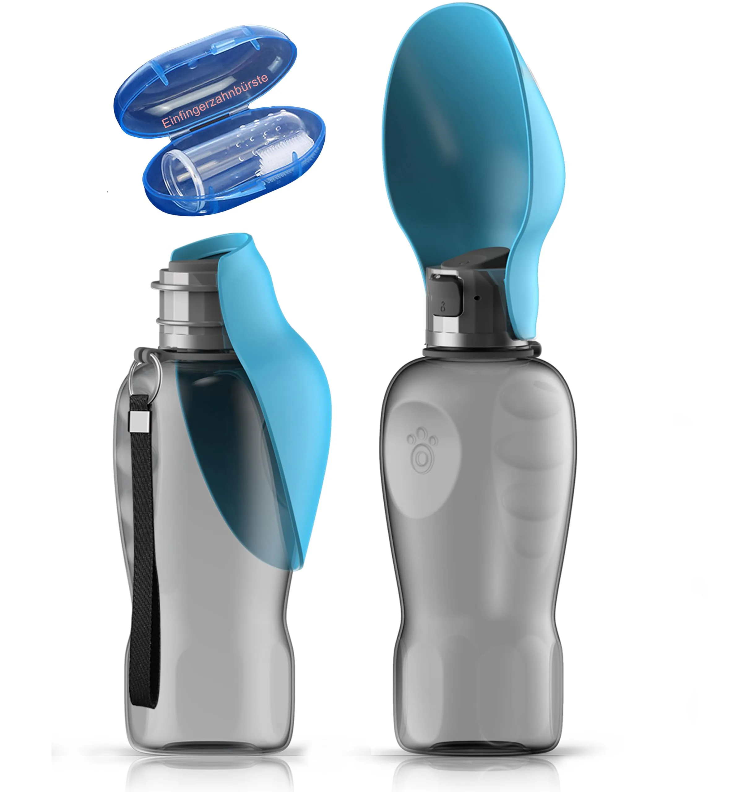 Paws Elegance Prova di Perdite Borraccia Cane Portatile da 800 ml per il Viaggio | Incluso Contenitore per il Cibo e Spazzolino da Denti | Premium Beverino per Cani - immagine 1