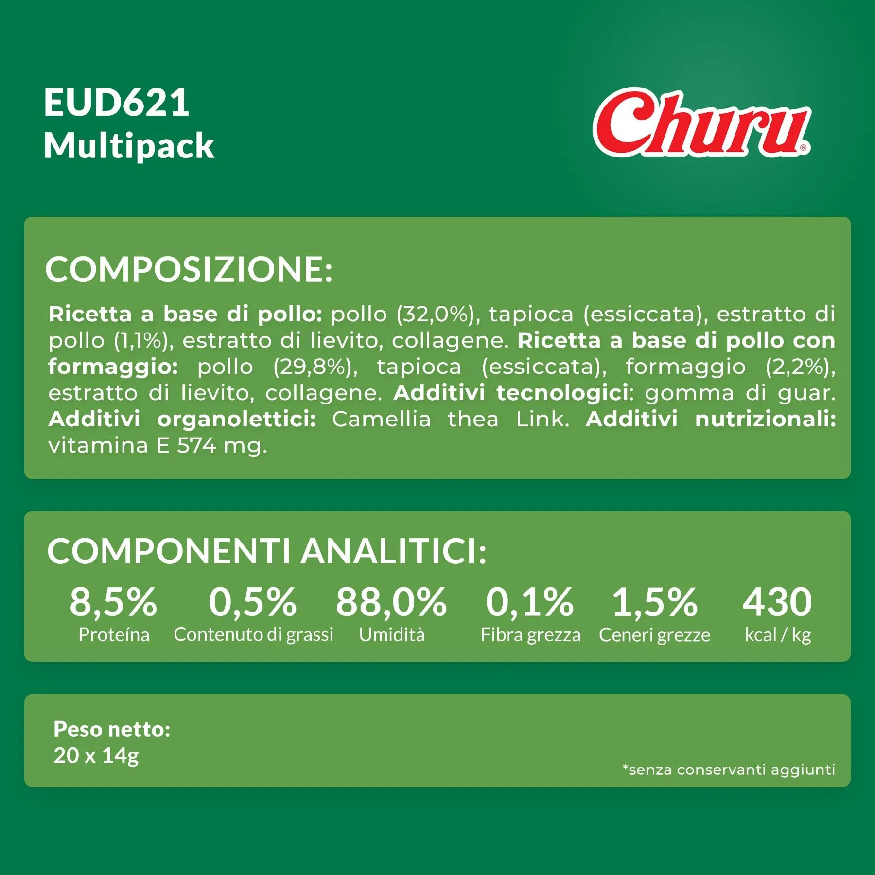 INABA Churu Snack per Cani Cremoso al Pollo - 20 Stick 14gr - Premietti per Cane Ipocalorici, Morbidi e Deliziosi - Cibo per Cani Senza Conservanti o Coloranti Artificiali, Grain-Free - immagine 7