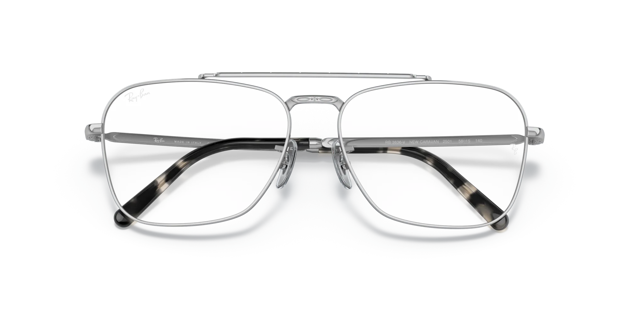 Ray - Ban RX3636V NEW CARAVAN 2501 Montature da vista Metallo Argento Trasparente Squadrata Normale - immagine 2