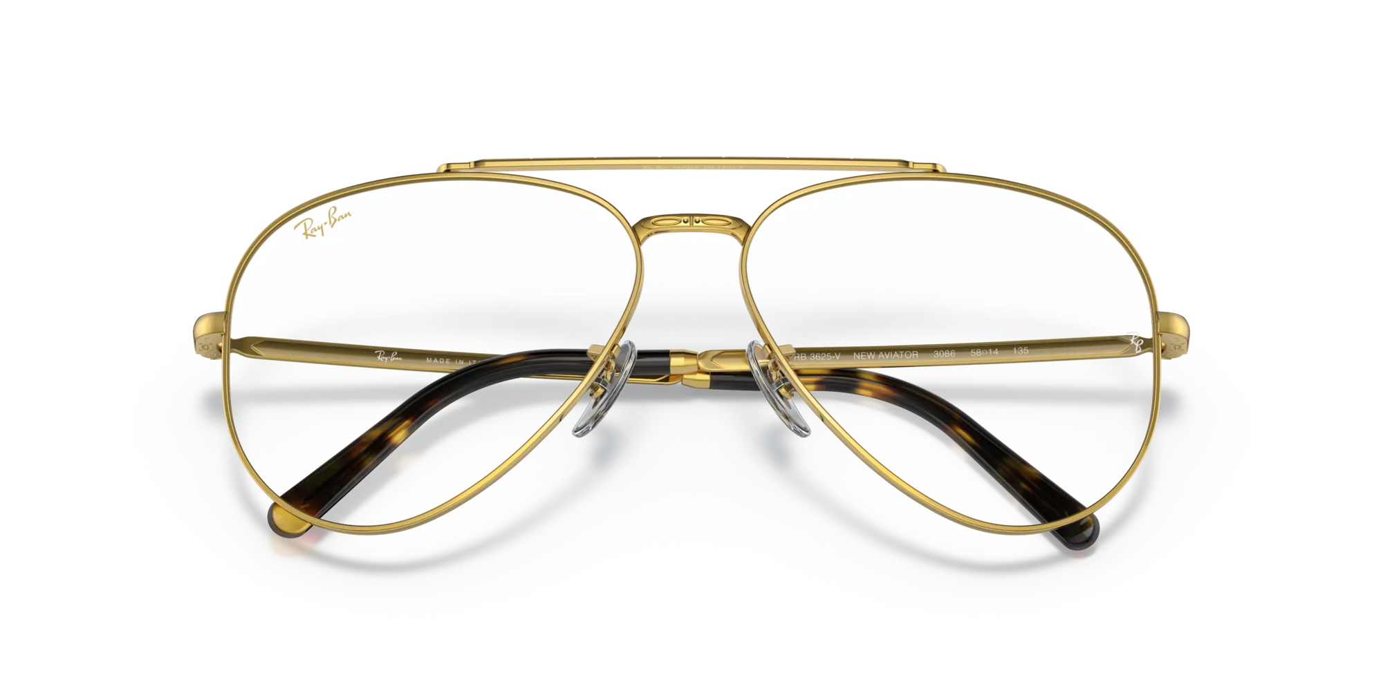 Ray - Ban RX3625V NEW AVIATOR 3086 Montature da vista Metallo Oro Trasparente Pilot Normale - immagine 2